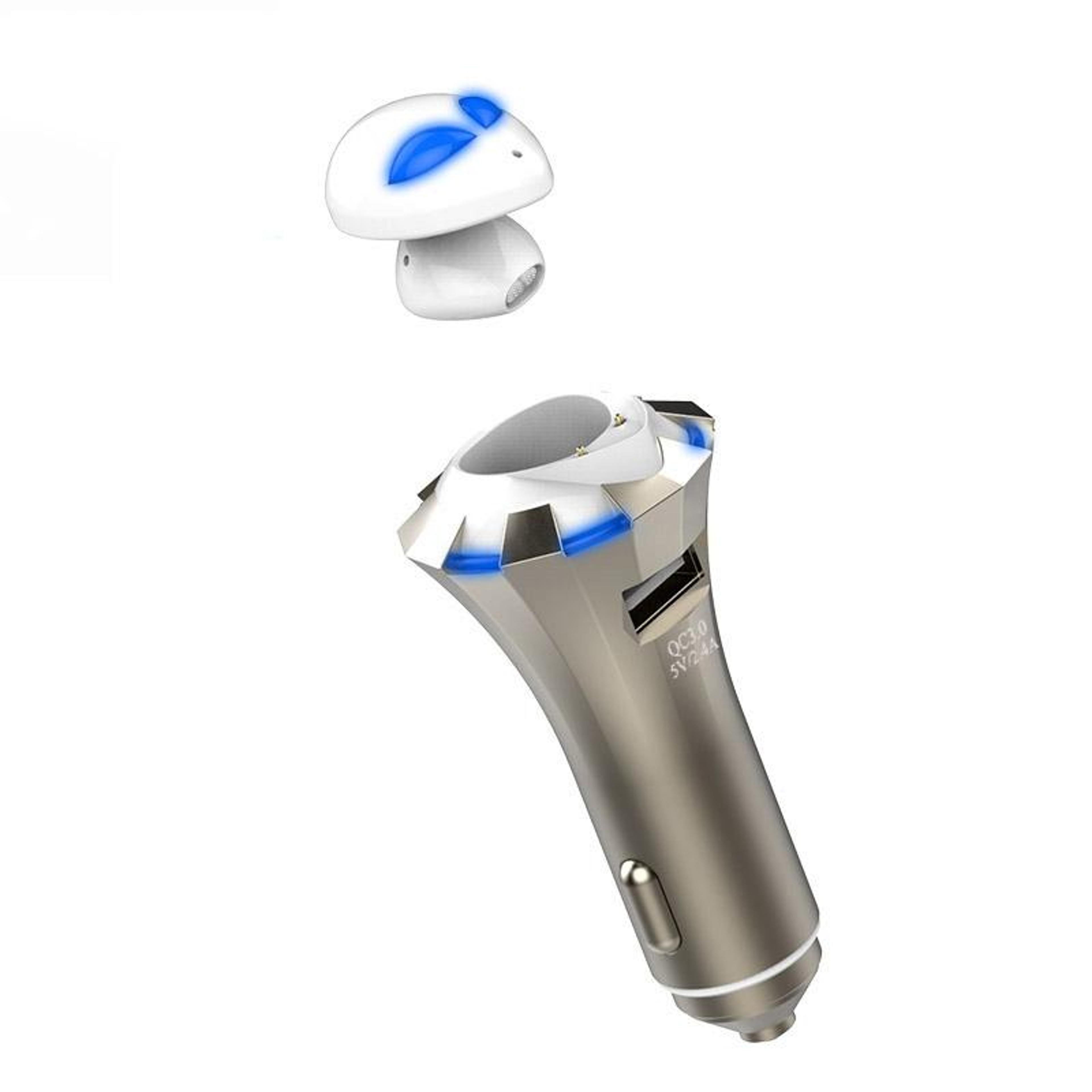 drivesafe bluetooth car charger with wireless earbud & emergency safety hammer