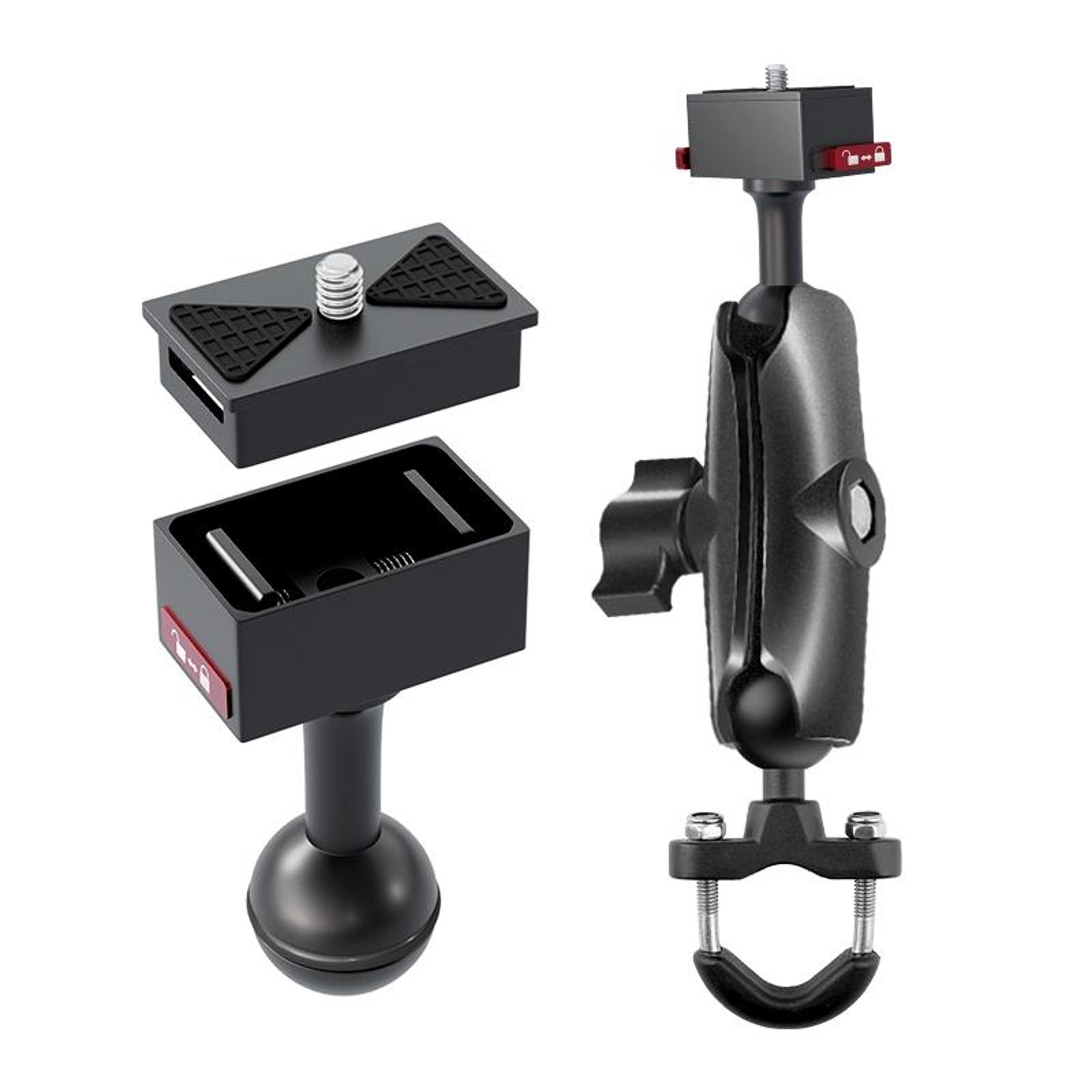 ball head quick release camera mount adapter for gopro, insta360 & dji