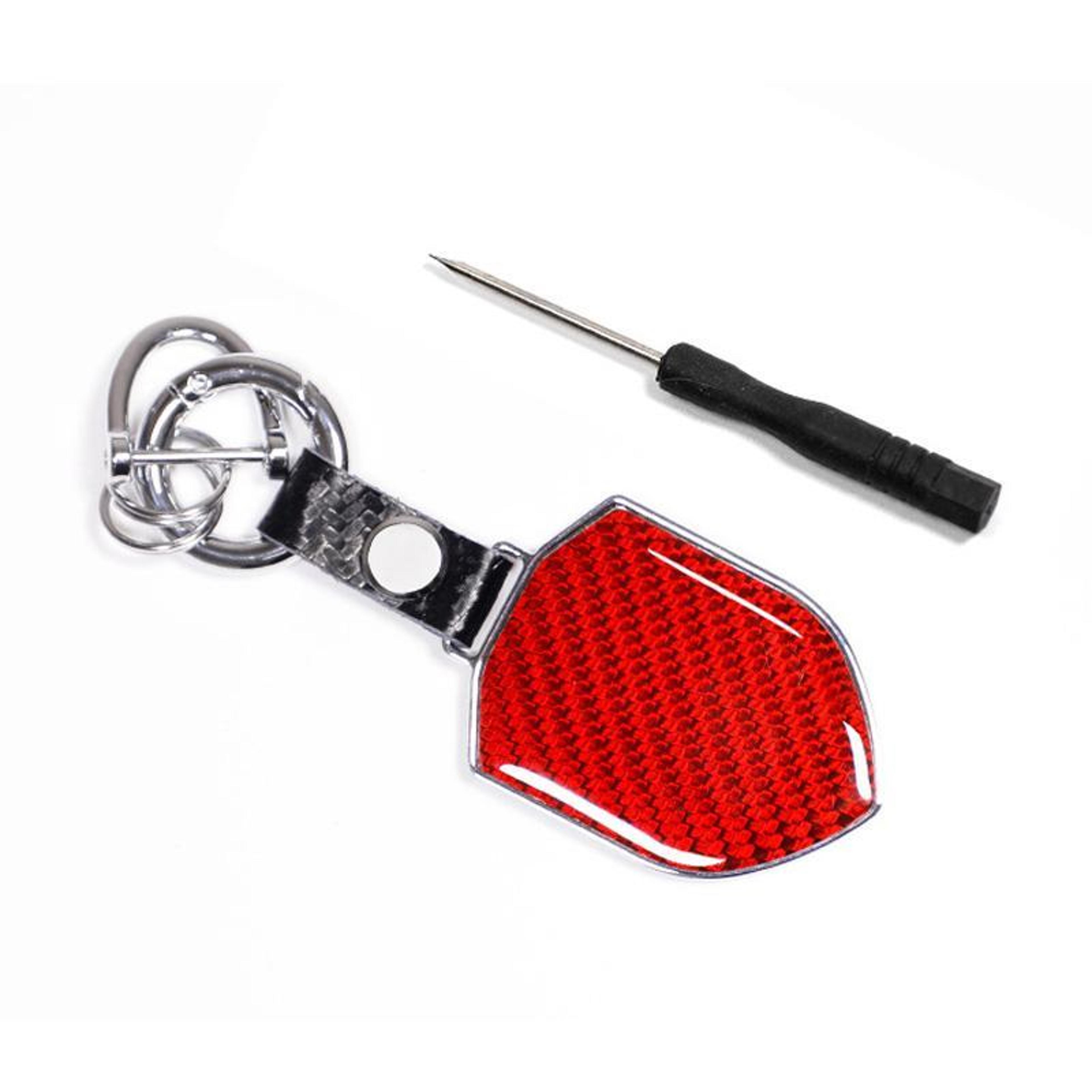 carbon fiber style car keychain metal key ring for men and women