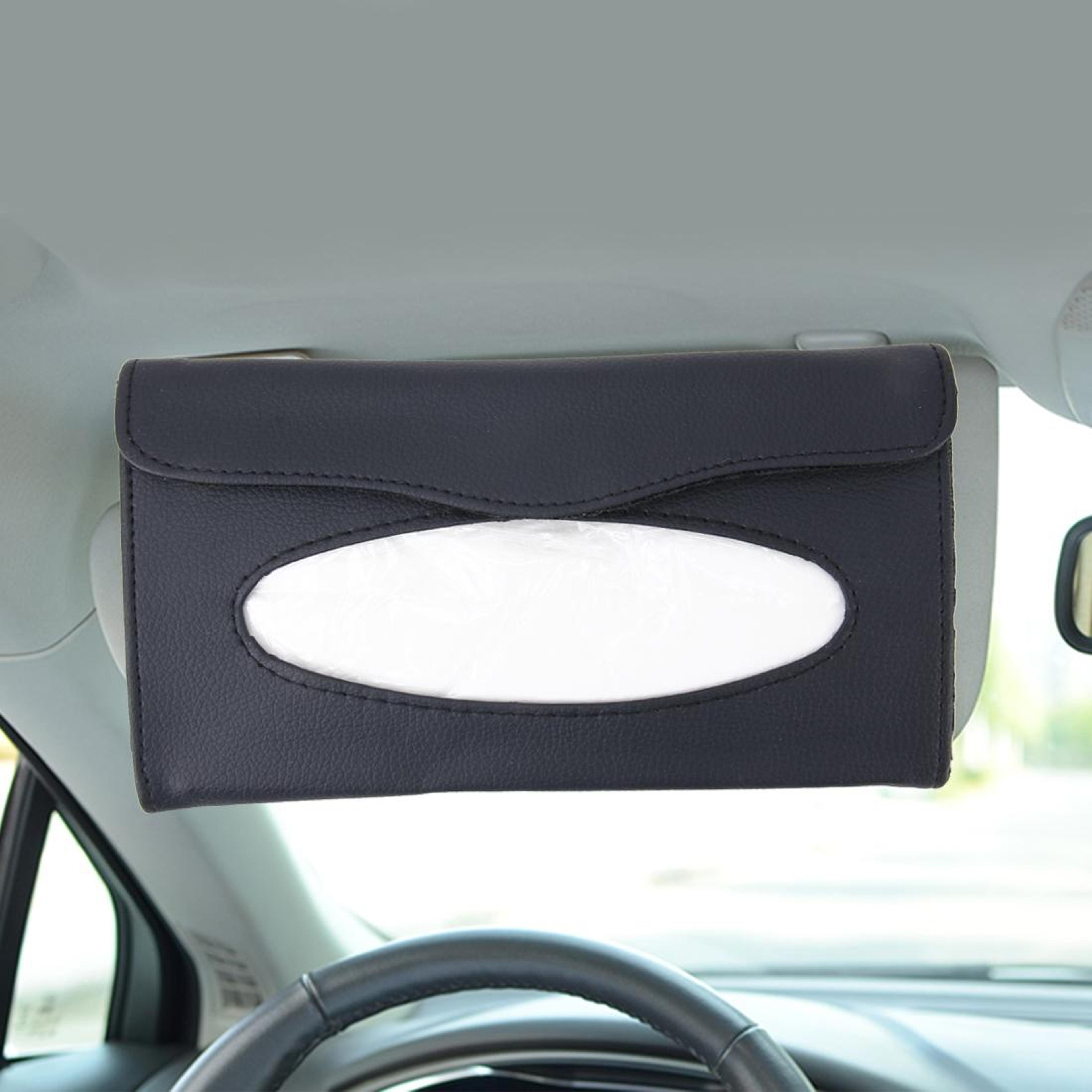 luxride pu leather car visor tissue holder & napkin dispenser organizer