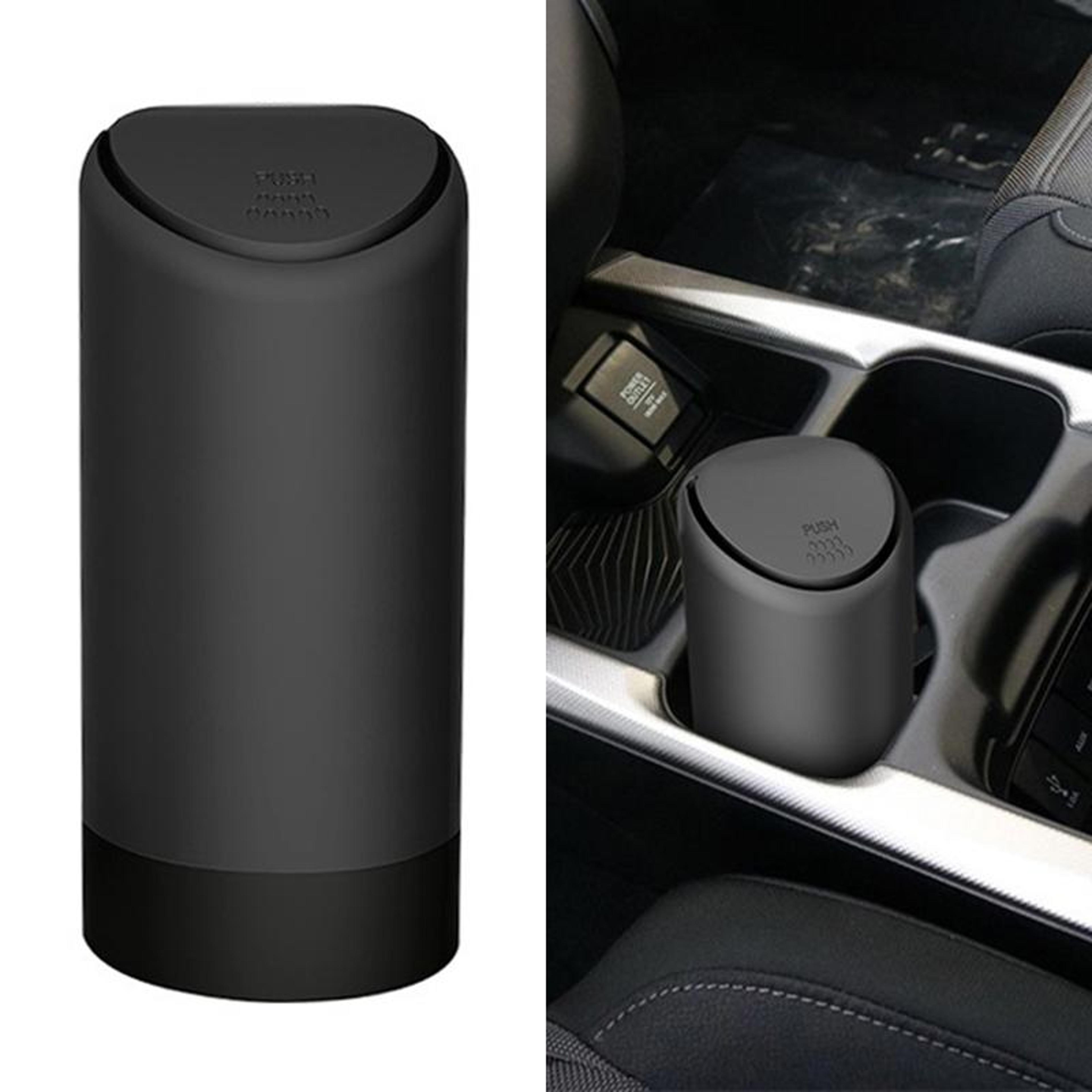 driveclean compact car trash can with push lid & easy clean removable bucket