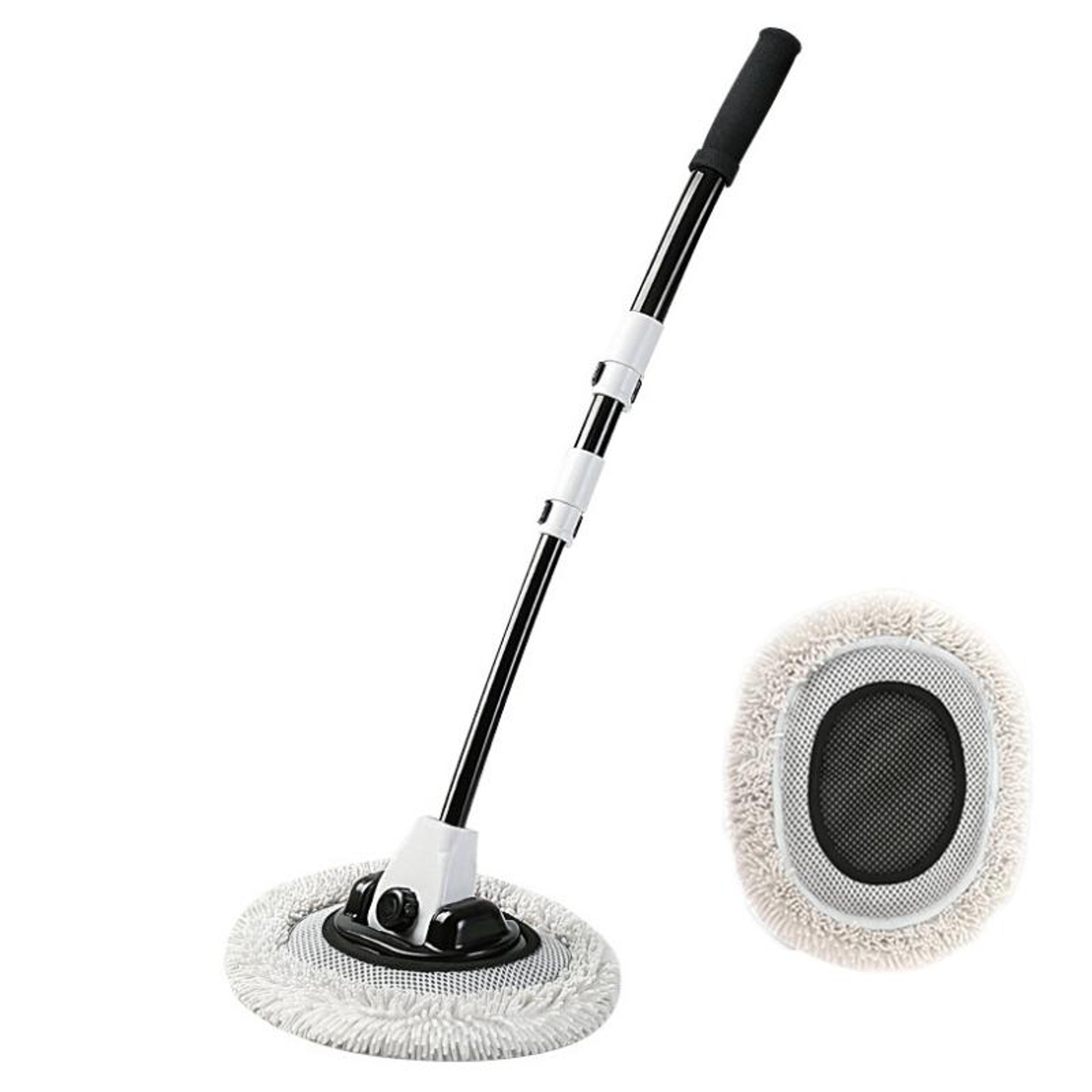 telescopic car wash mop with soft microfiber replacement head long handle cleaning brush