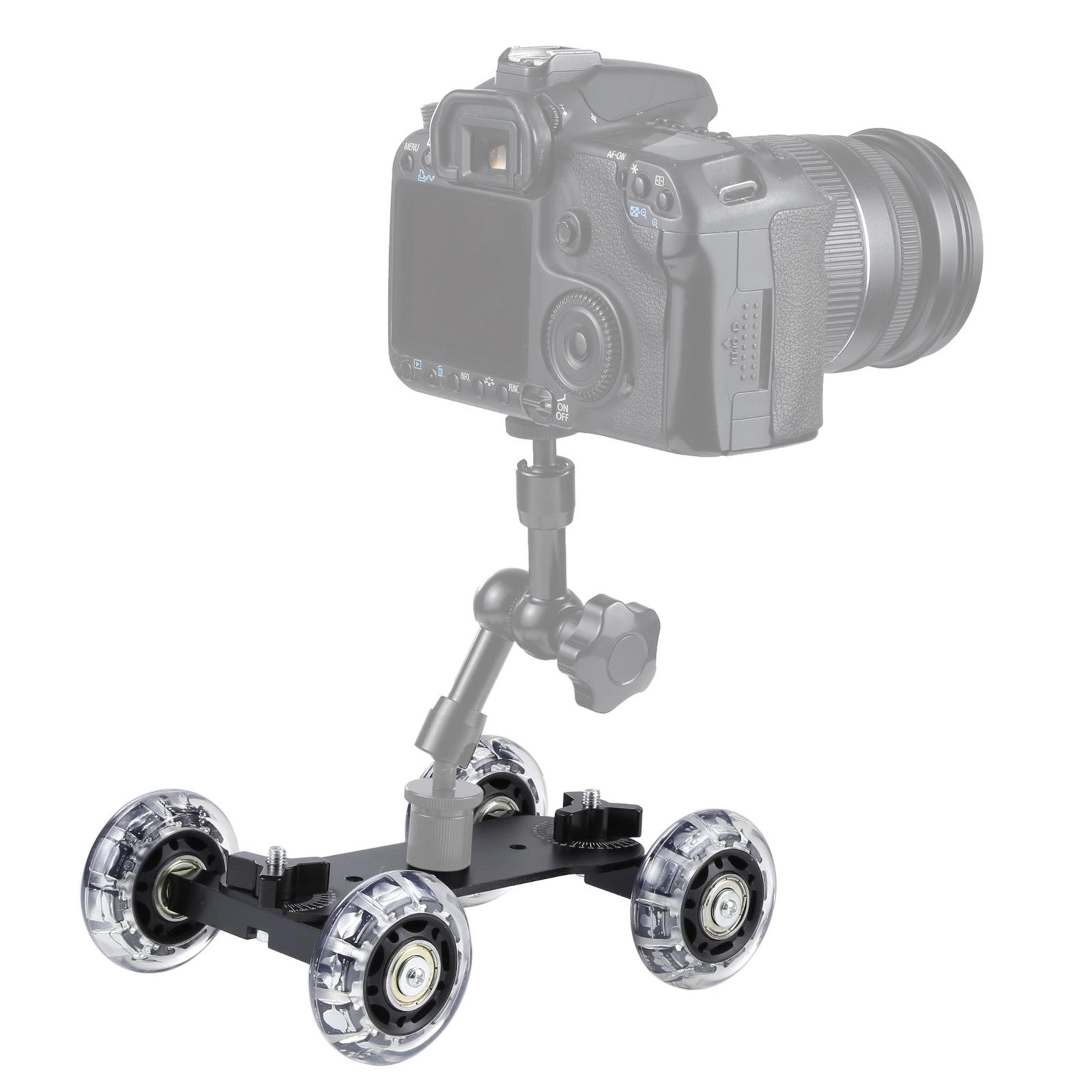 professional camera dolly dslr camera slider tabletop video tracking dolly with adjustable wheels