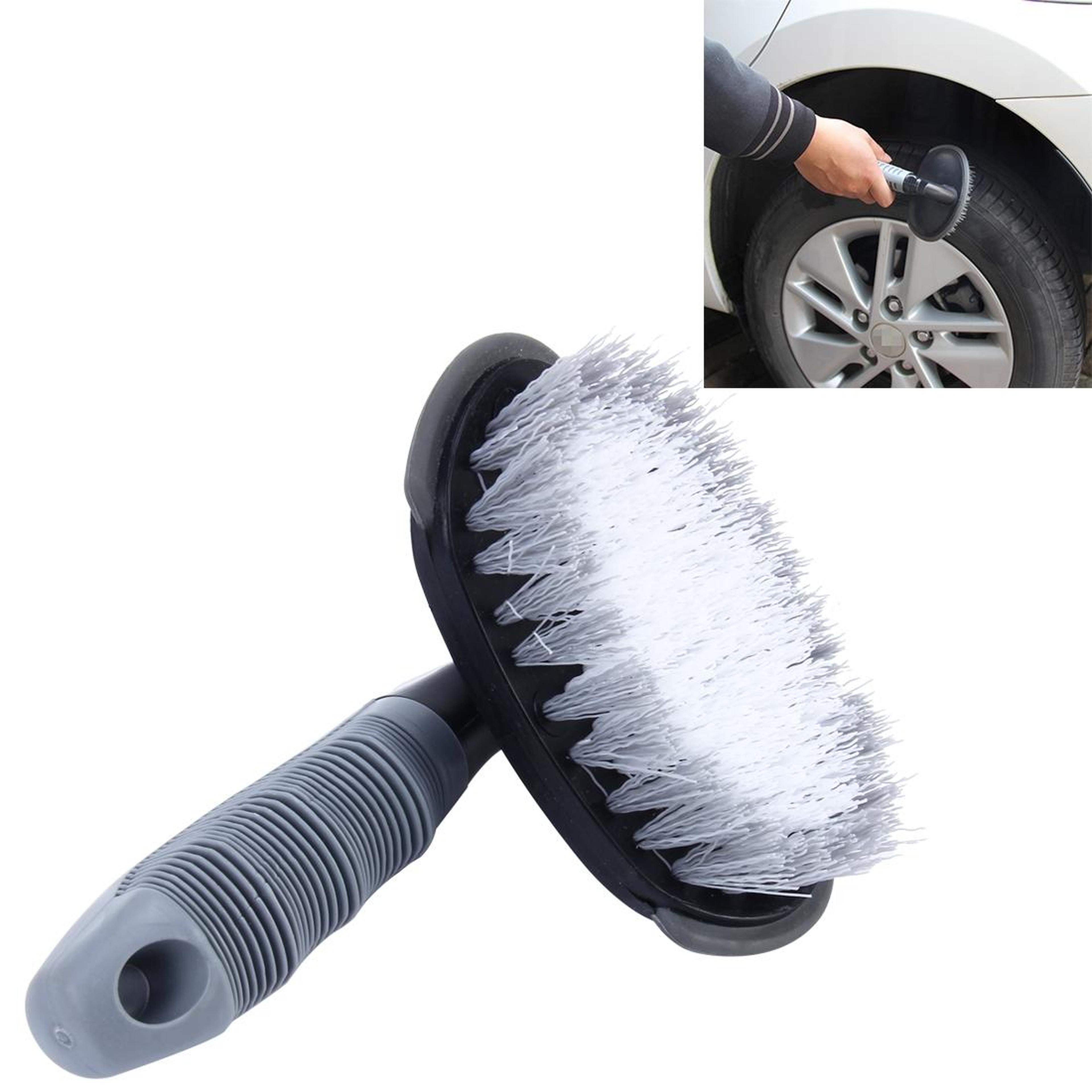 car wheel cleaning brush with handle heavy duty tire brush for cars motorcycles