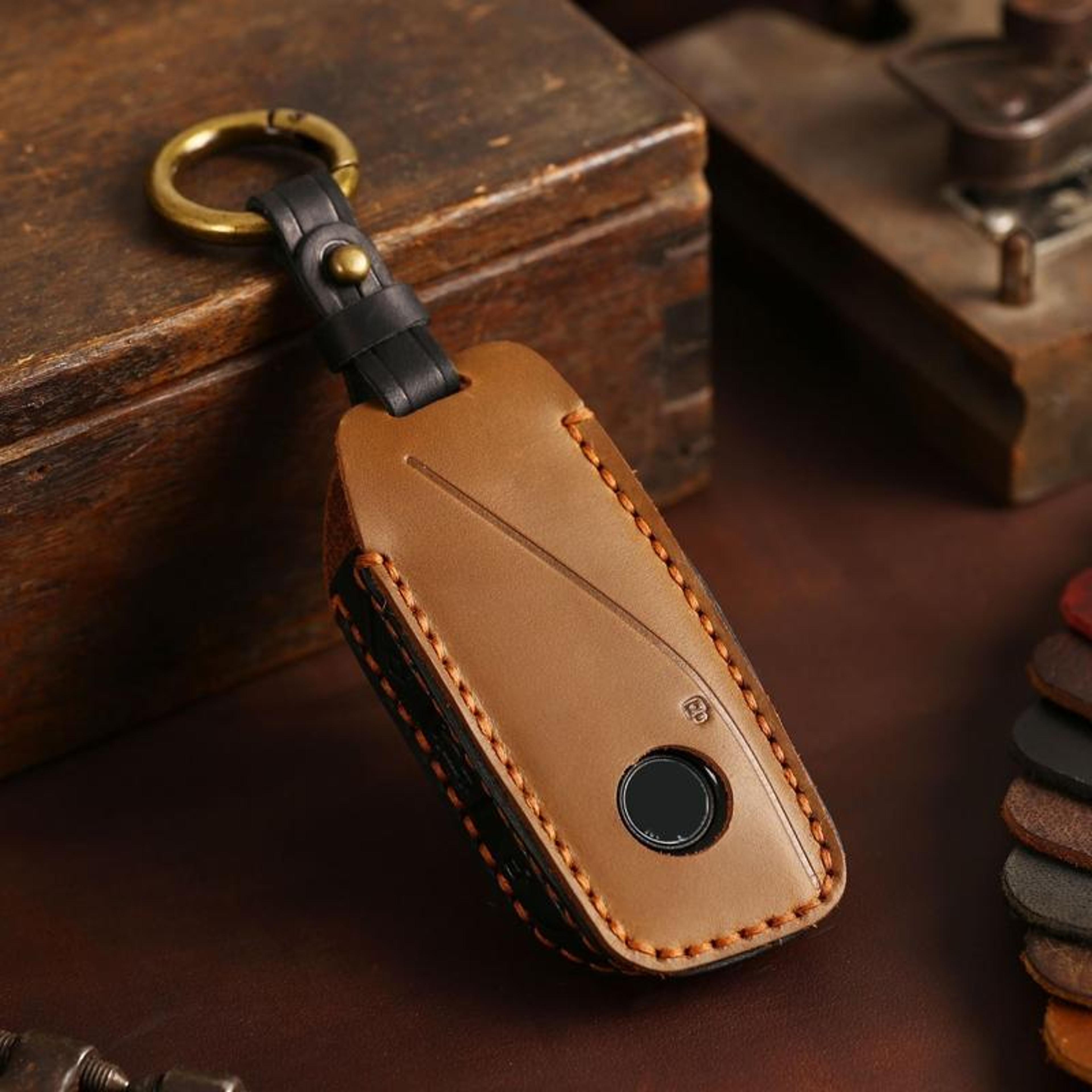 hallmo genuine bmw x7 key cover cowhide leather key case for bmw x7 smart key