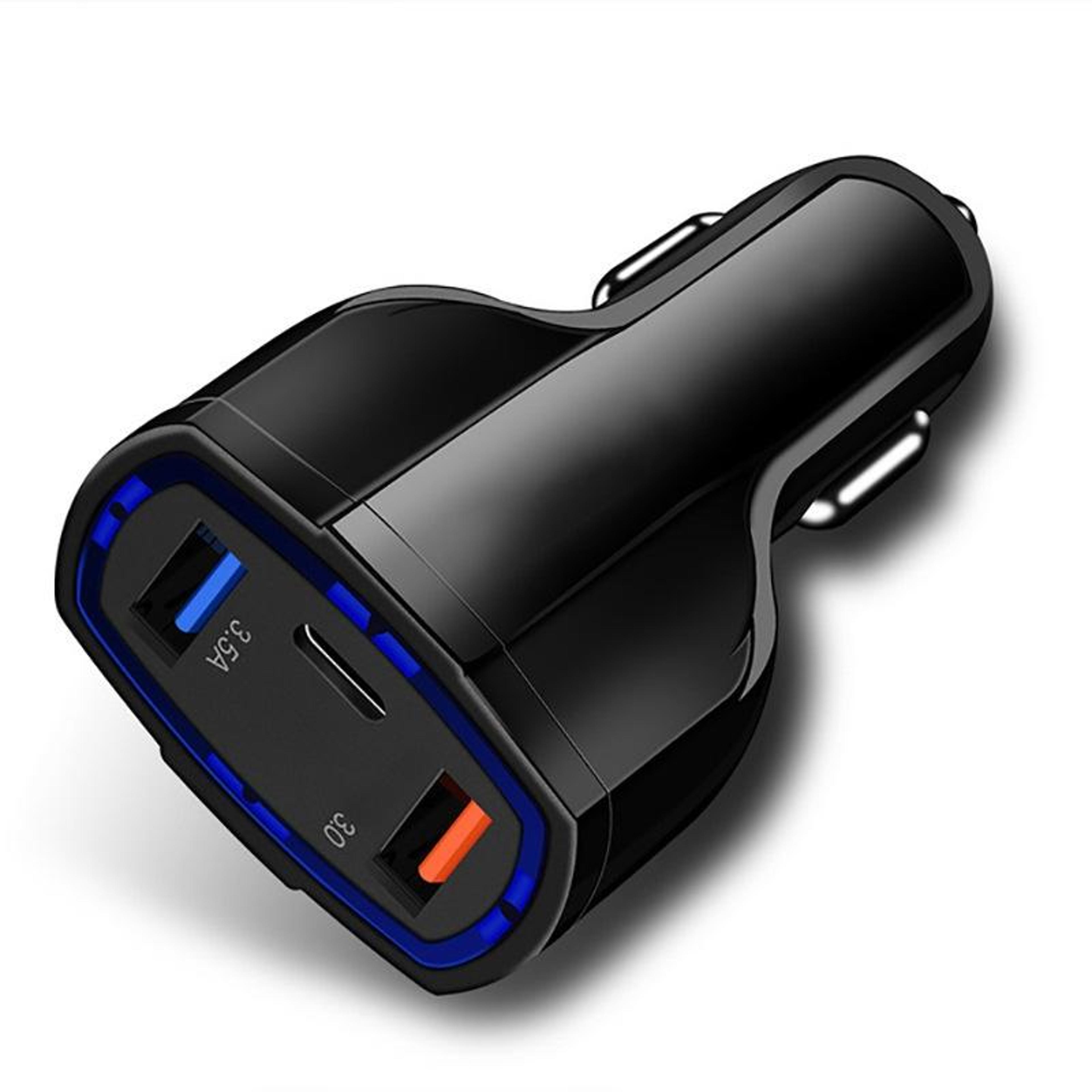 car charger dual usb and usb c fast car charger 3.5a for vehicles