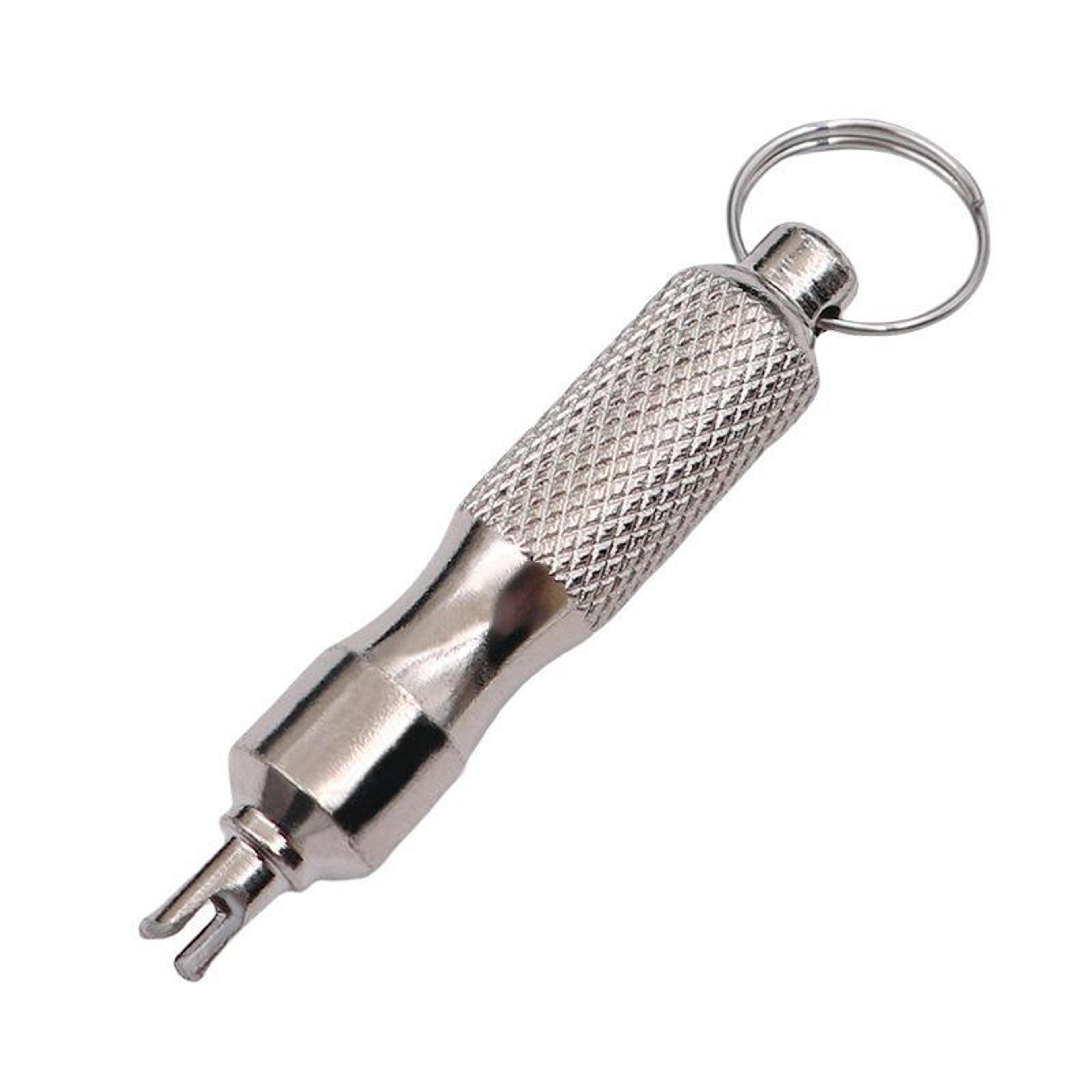 stainless steel tire valve core wrench keychain portable valve stem removal tool for car motorcycle bicycle