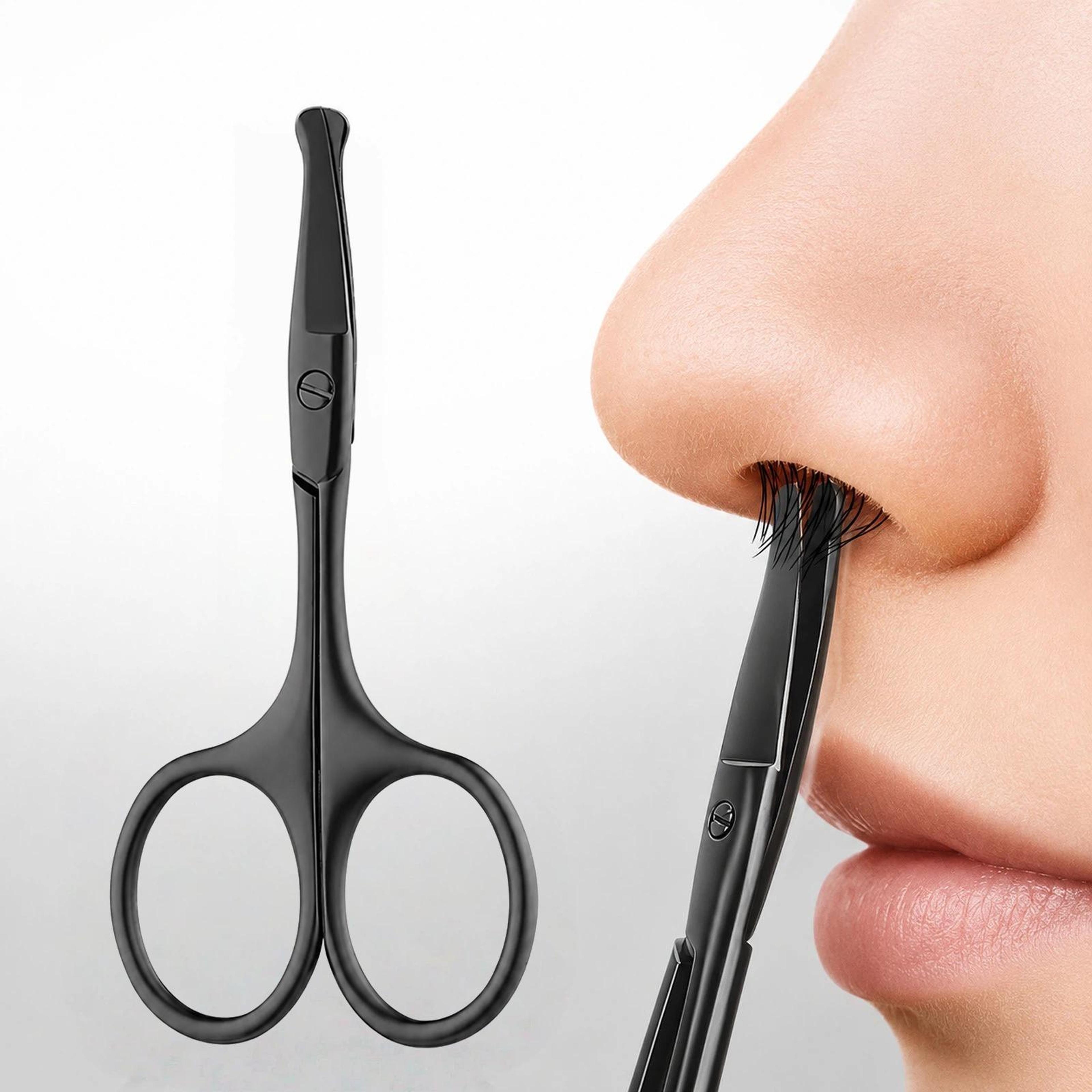 safety nose hair scissors stainless steel curved facial hair trimming scissors for men and women