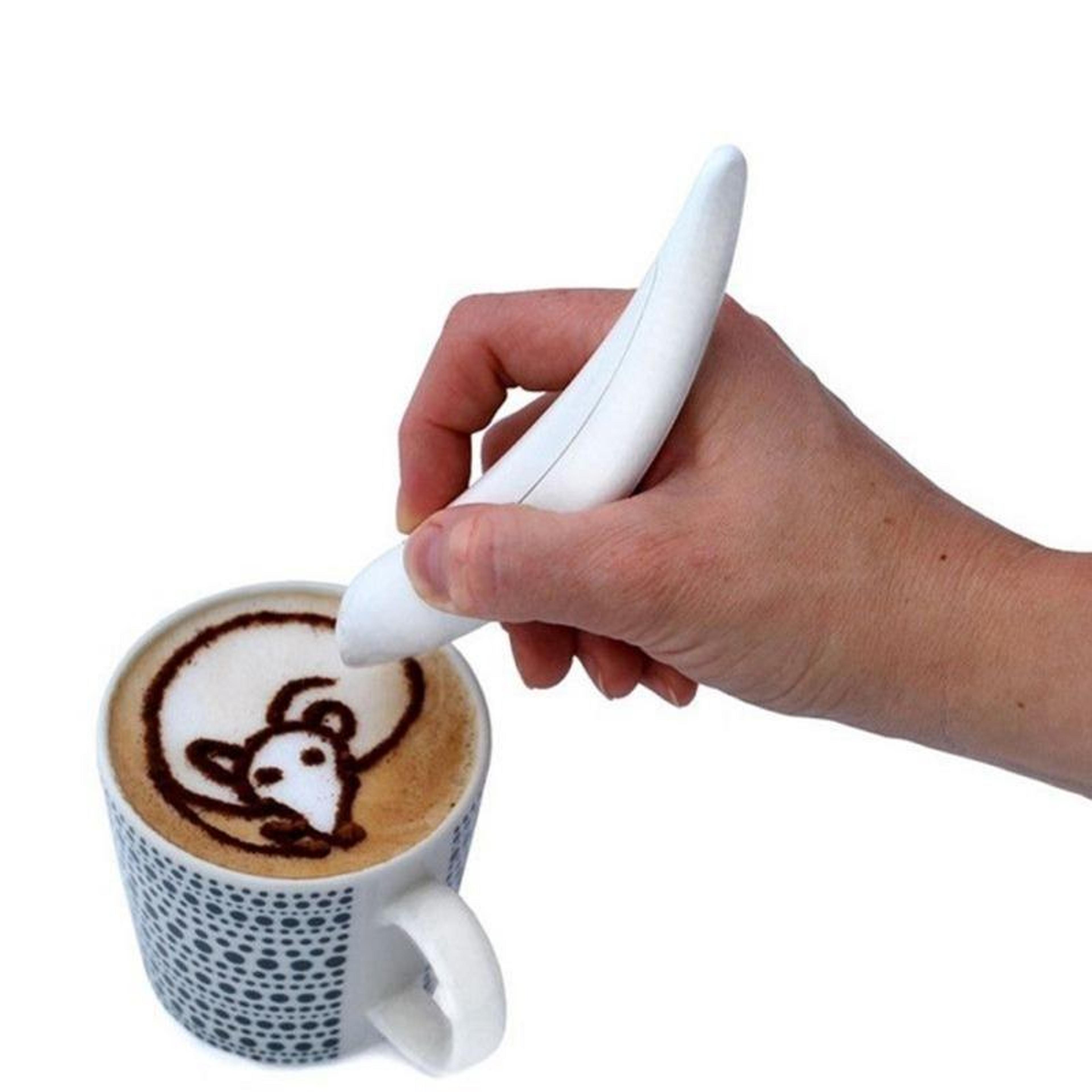 electric latte art pen coffee decorating pen for cakes desserts and pastry designs