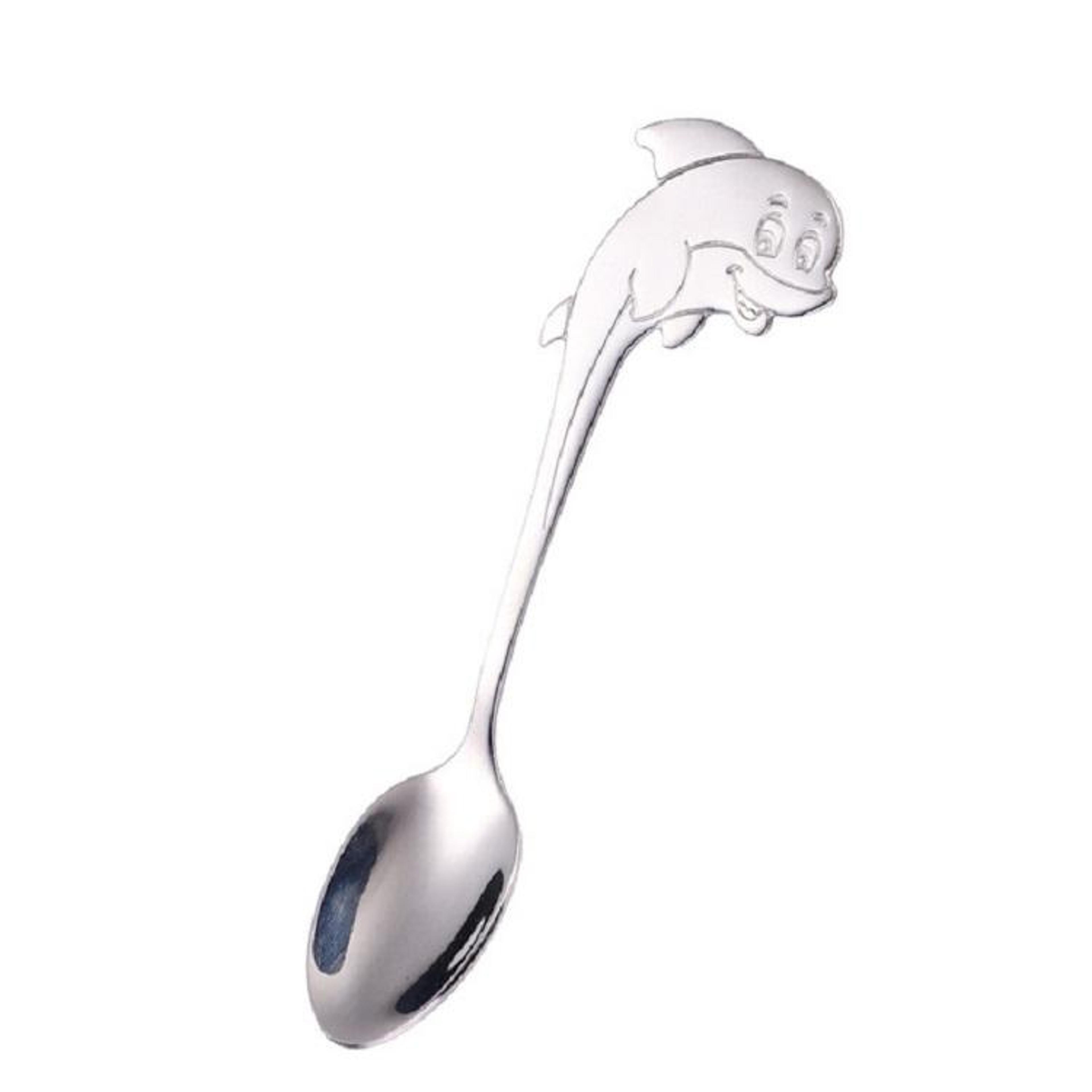 stainless steel coffee spoon dolphin design dessert and child feeding spoon set