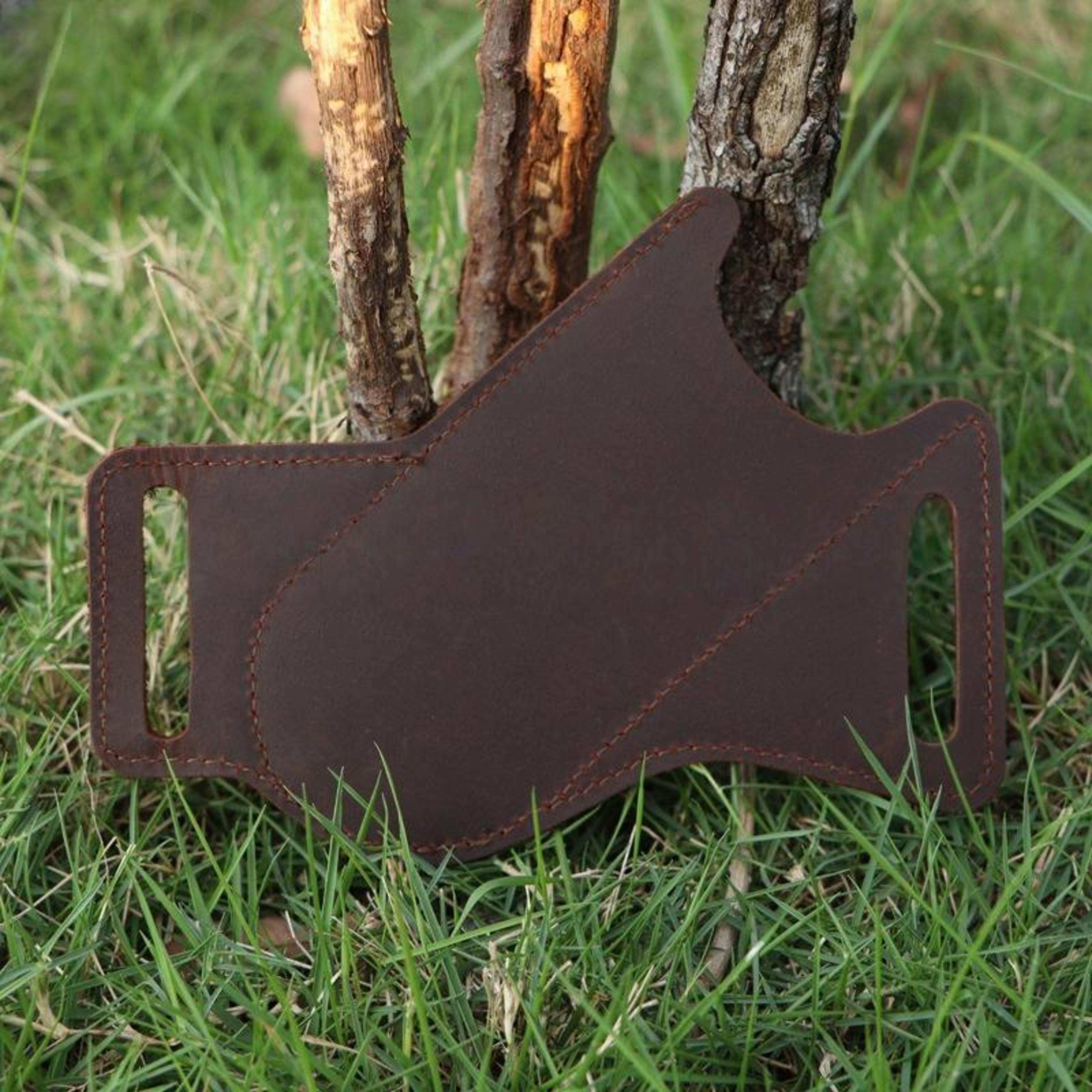 leather knife sheath folding knife pouch belt knife holder for edc outdoor carry