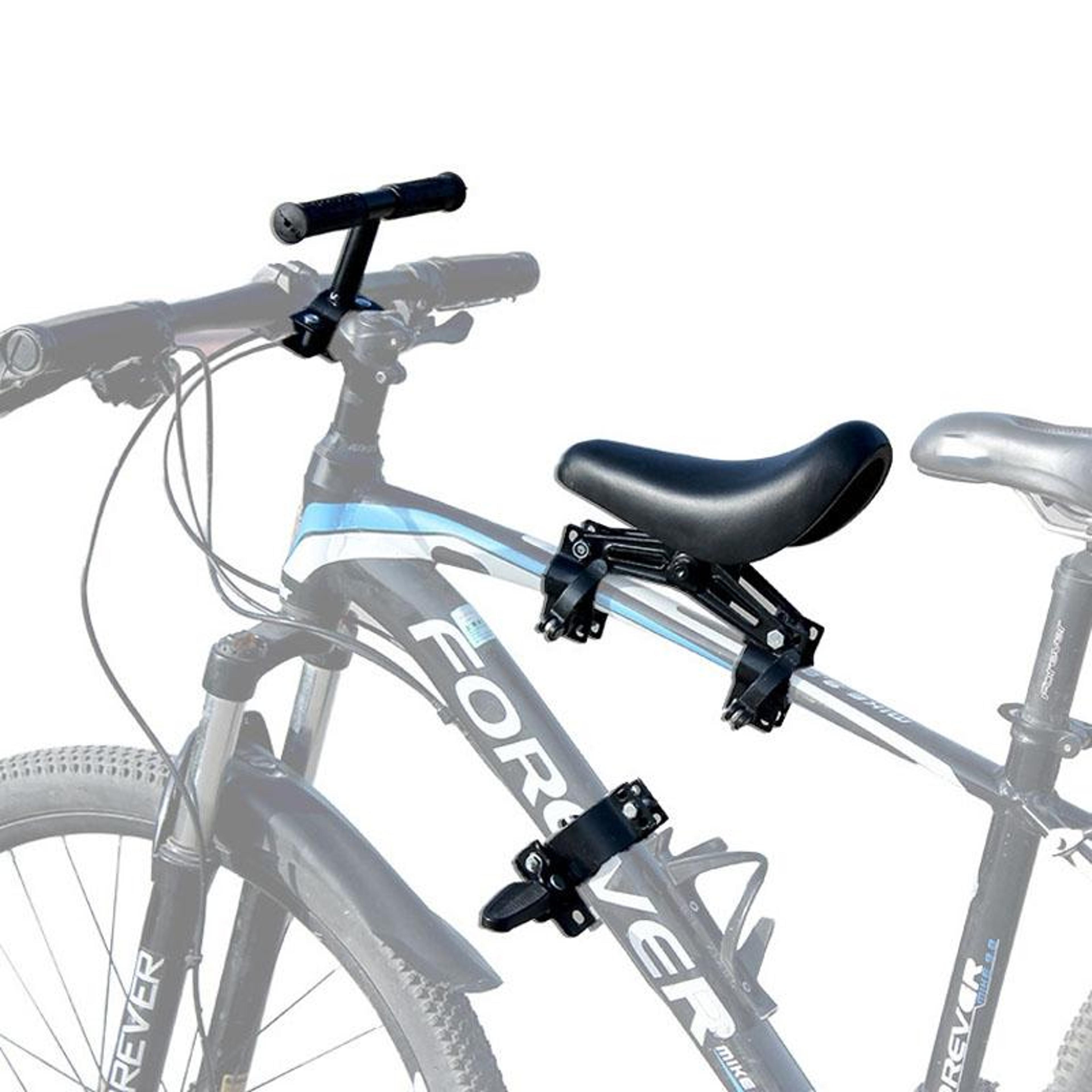front mounted child bike seat kit with handlebar and footrests for mountain bikes