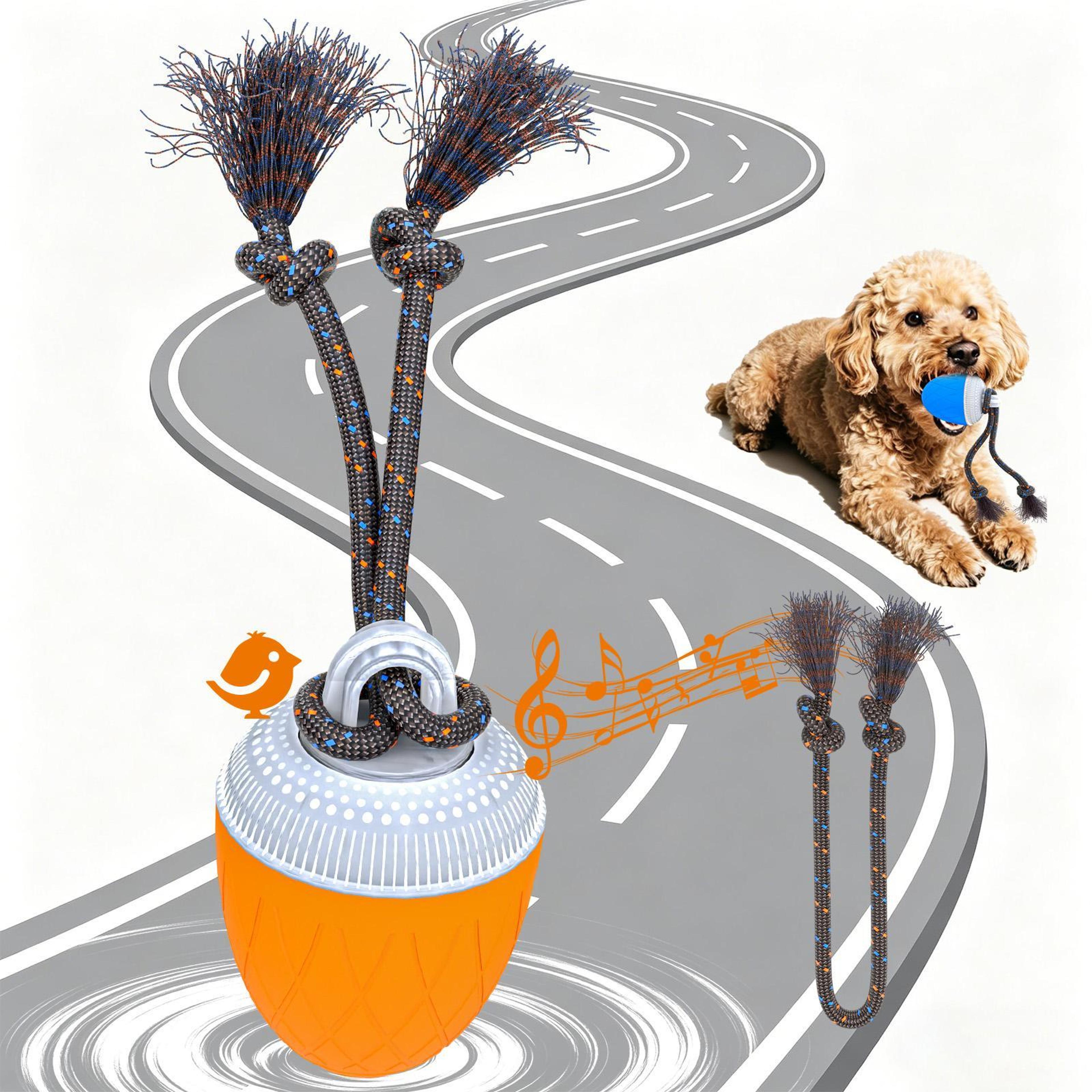 interactive automatic dog toy ball with rope lights and sound for smart pet training