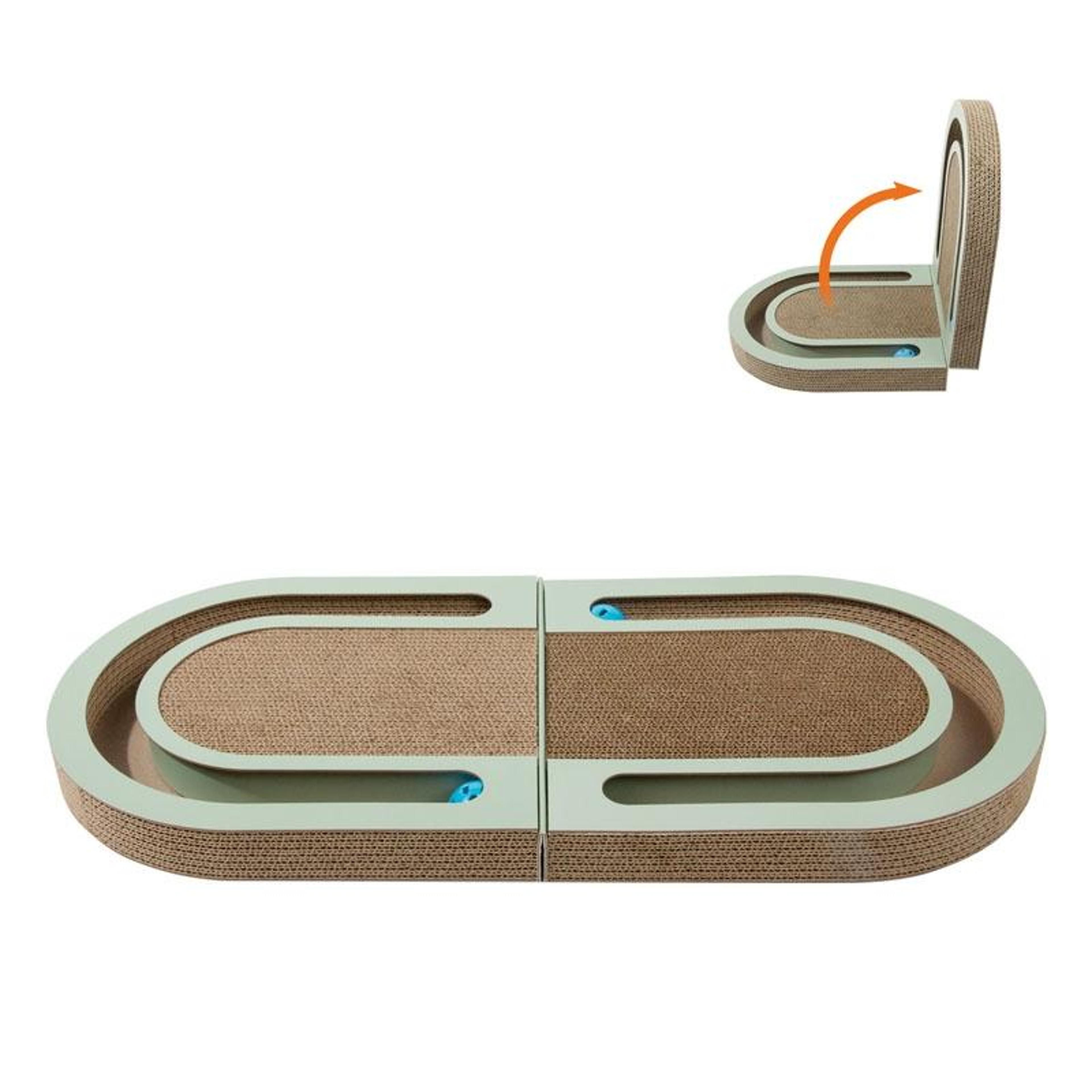 pet fun cat scratching board foldable cat scratcher with interactive ball toy