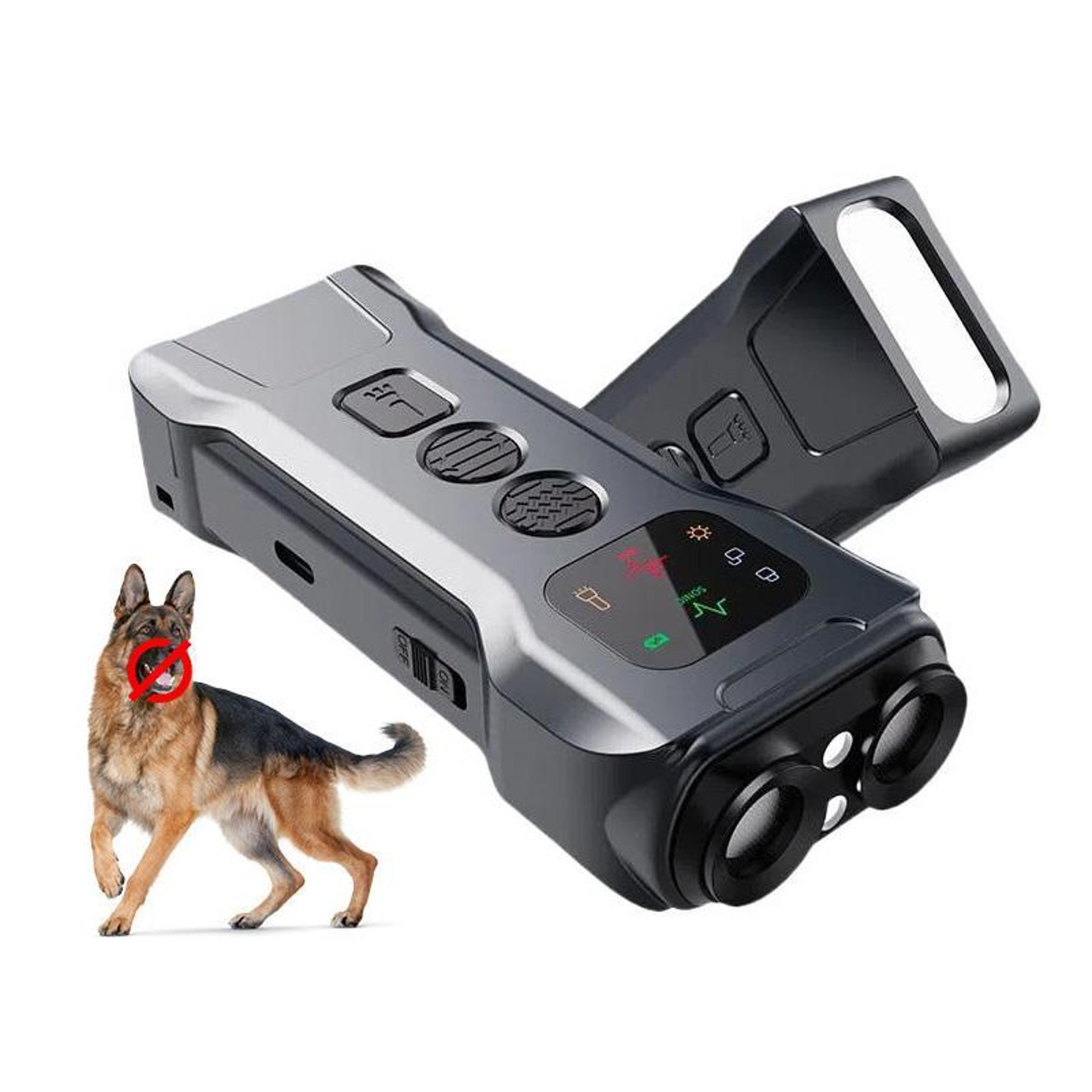 ultrasonic dog deterrent rechargeable anti bark device with dual head led light and color display