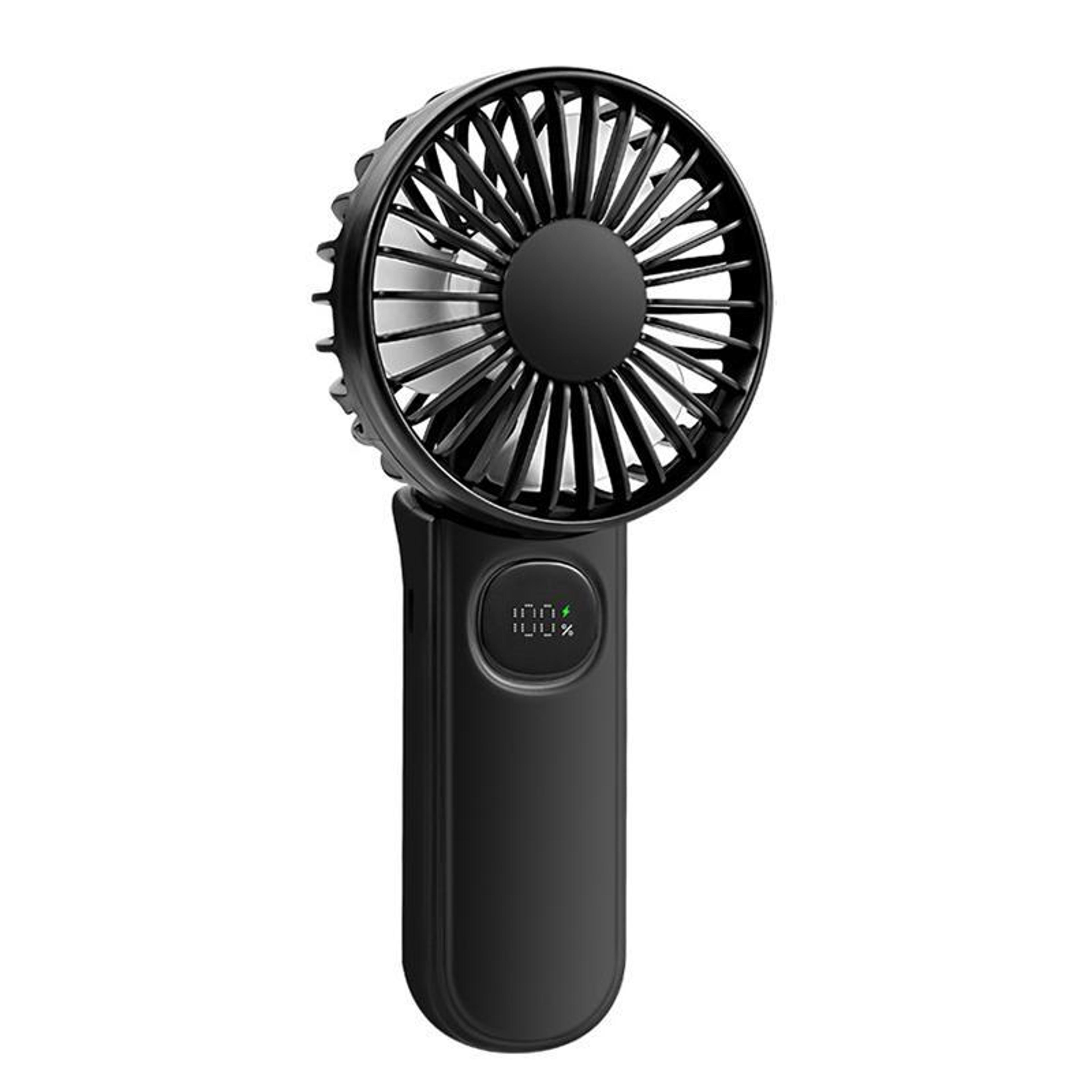 portable handheld fan with led display foldable usb rechargeable personal cooling fan