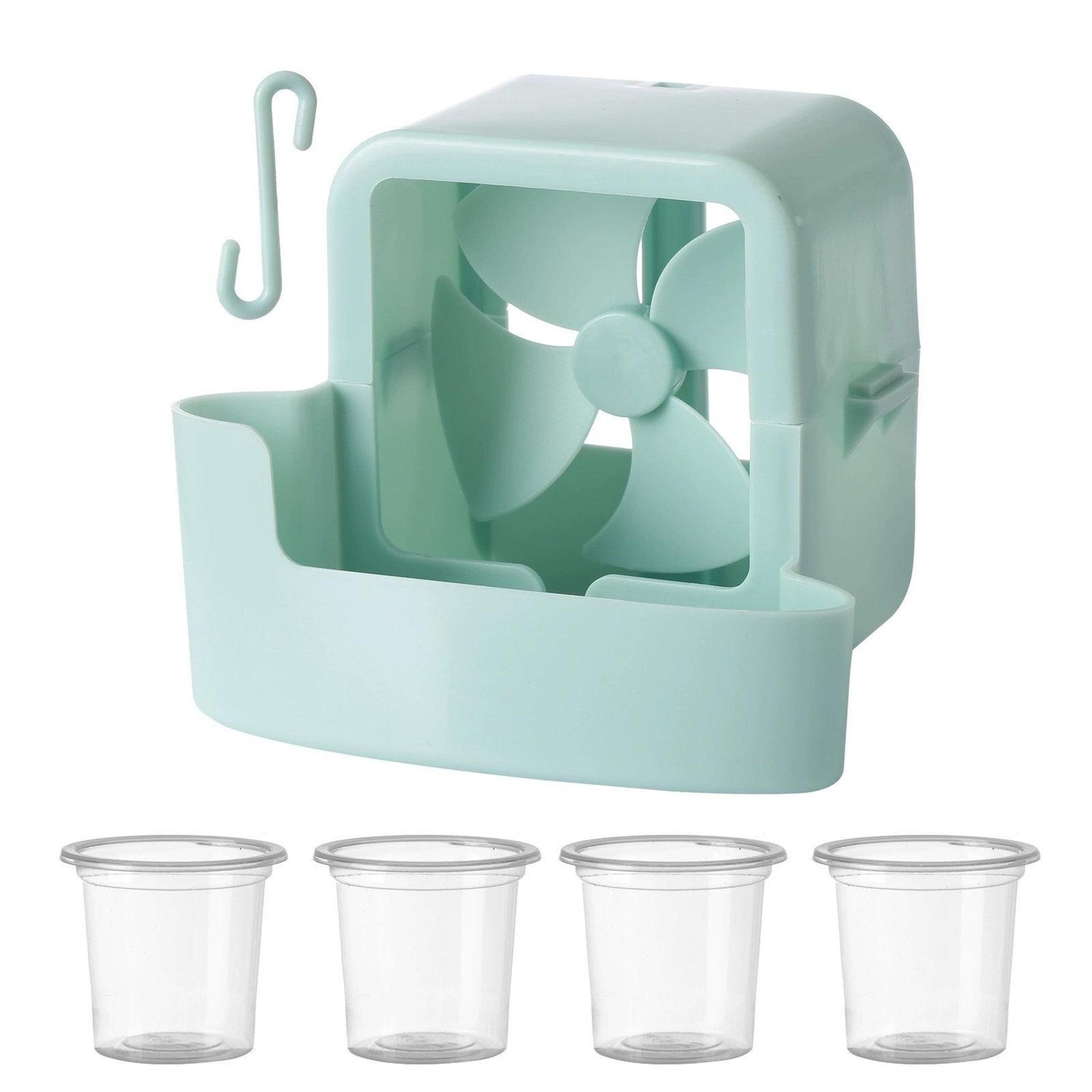 portable fan ice cooler attachment evaporative cooling ice box for pedestal and floor fans