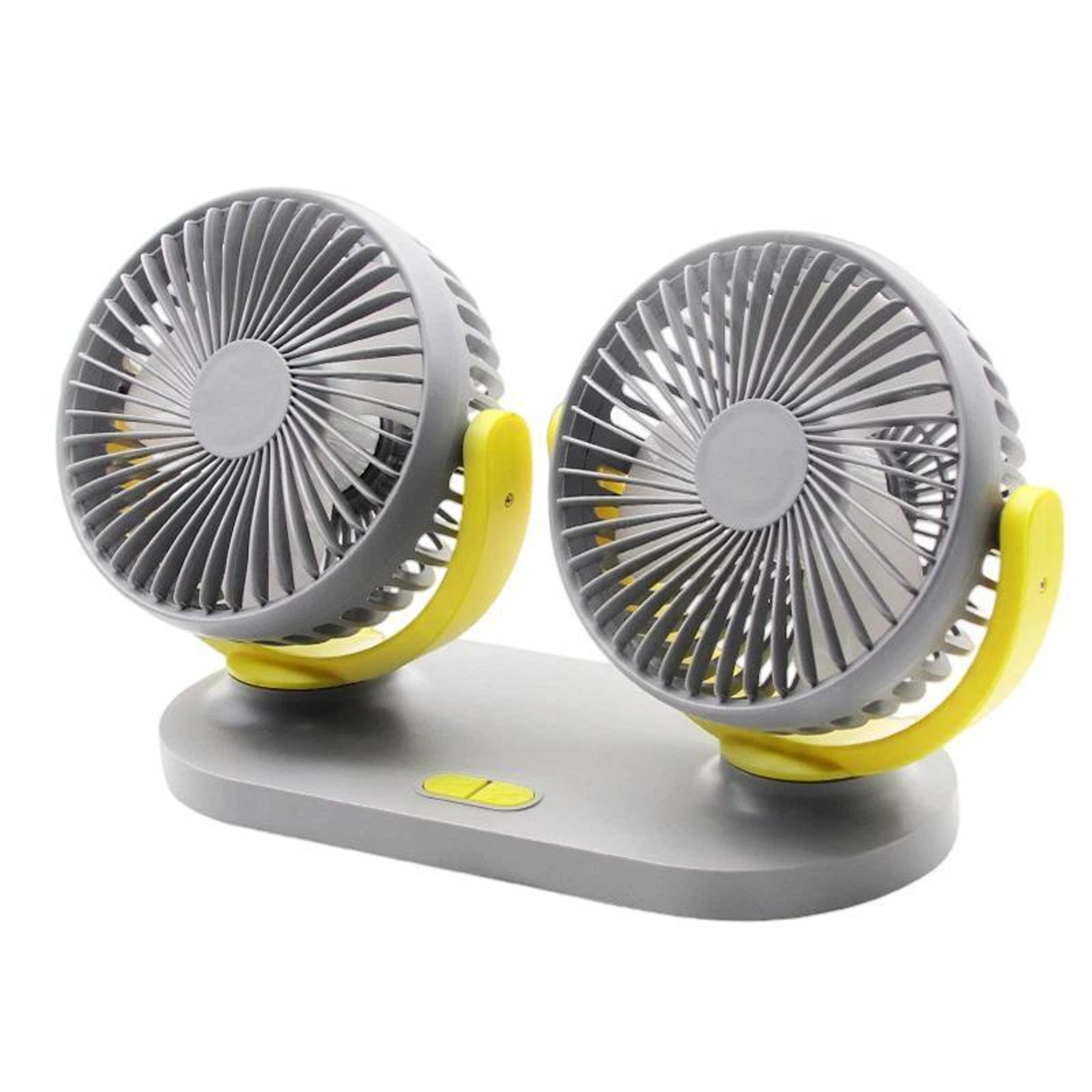 usb car fan dual head portable cooling fan for car, office & desktop