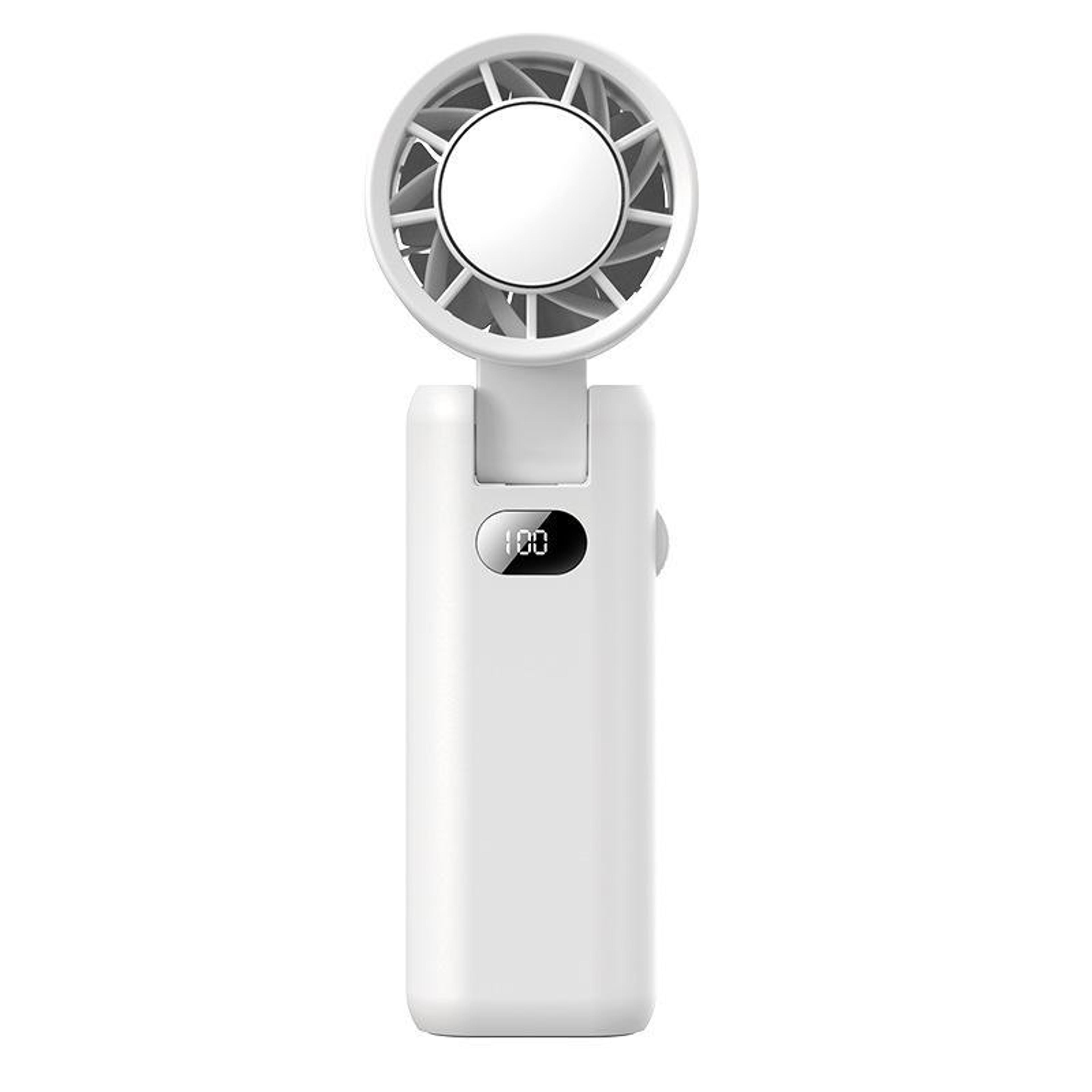 handheld cooling fan with ice cooling plate, foldable portable mini fan & battery display