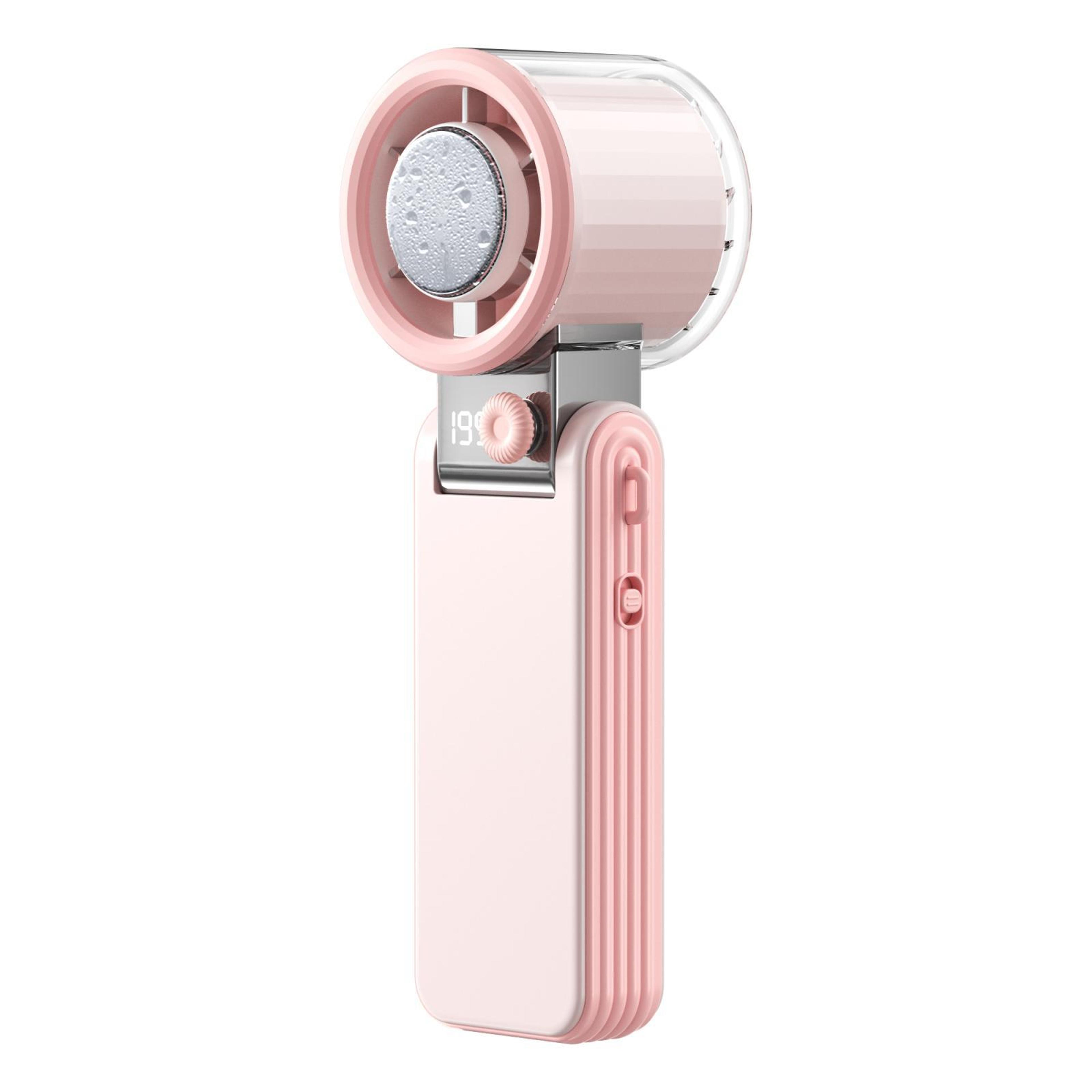 portable handheld fan with digital display foldable mini cooling fan for travel & everyday use