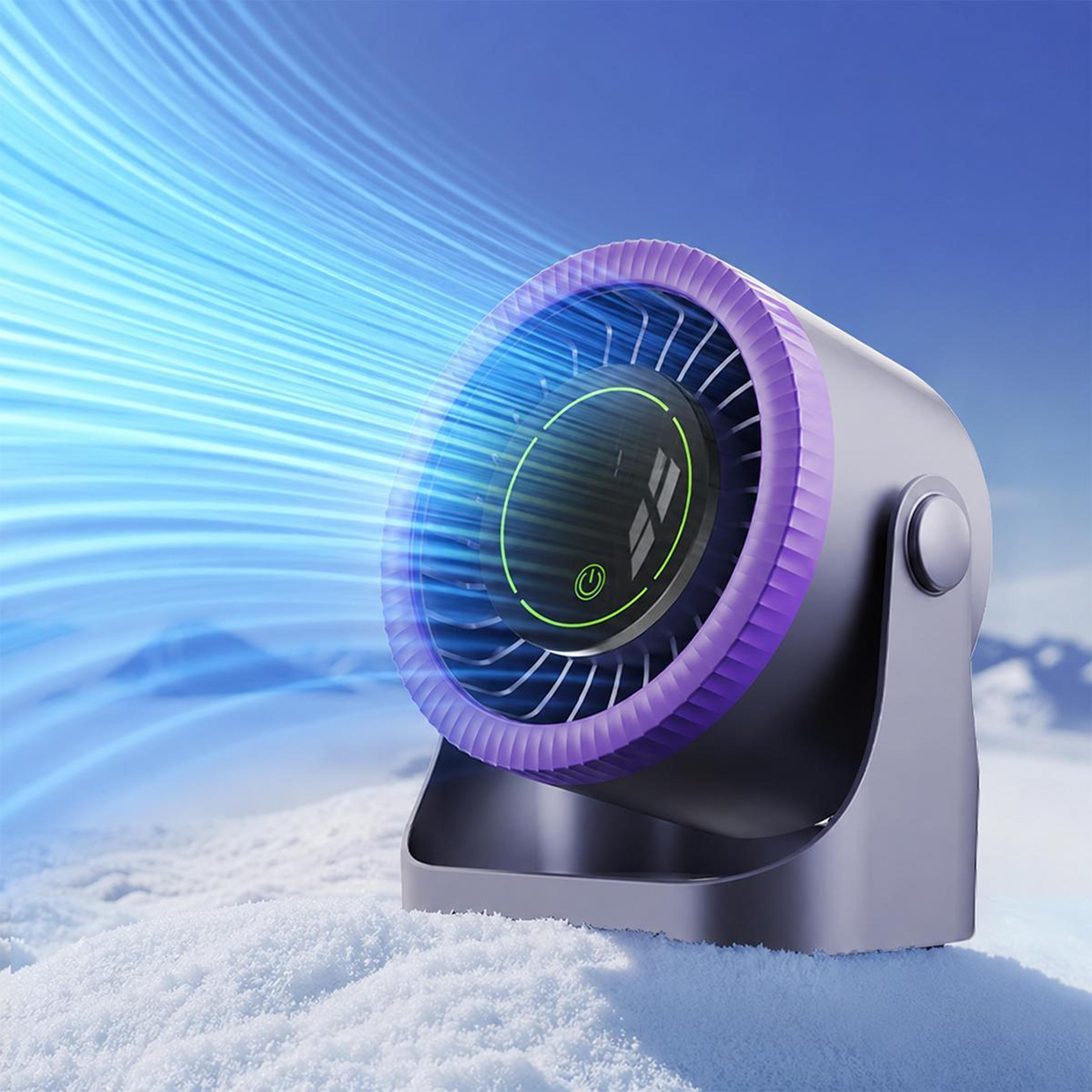 dual duct desktop circulating fan with digital display & stepless speed control