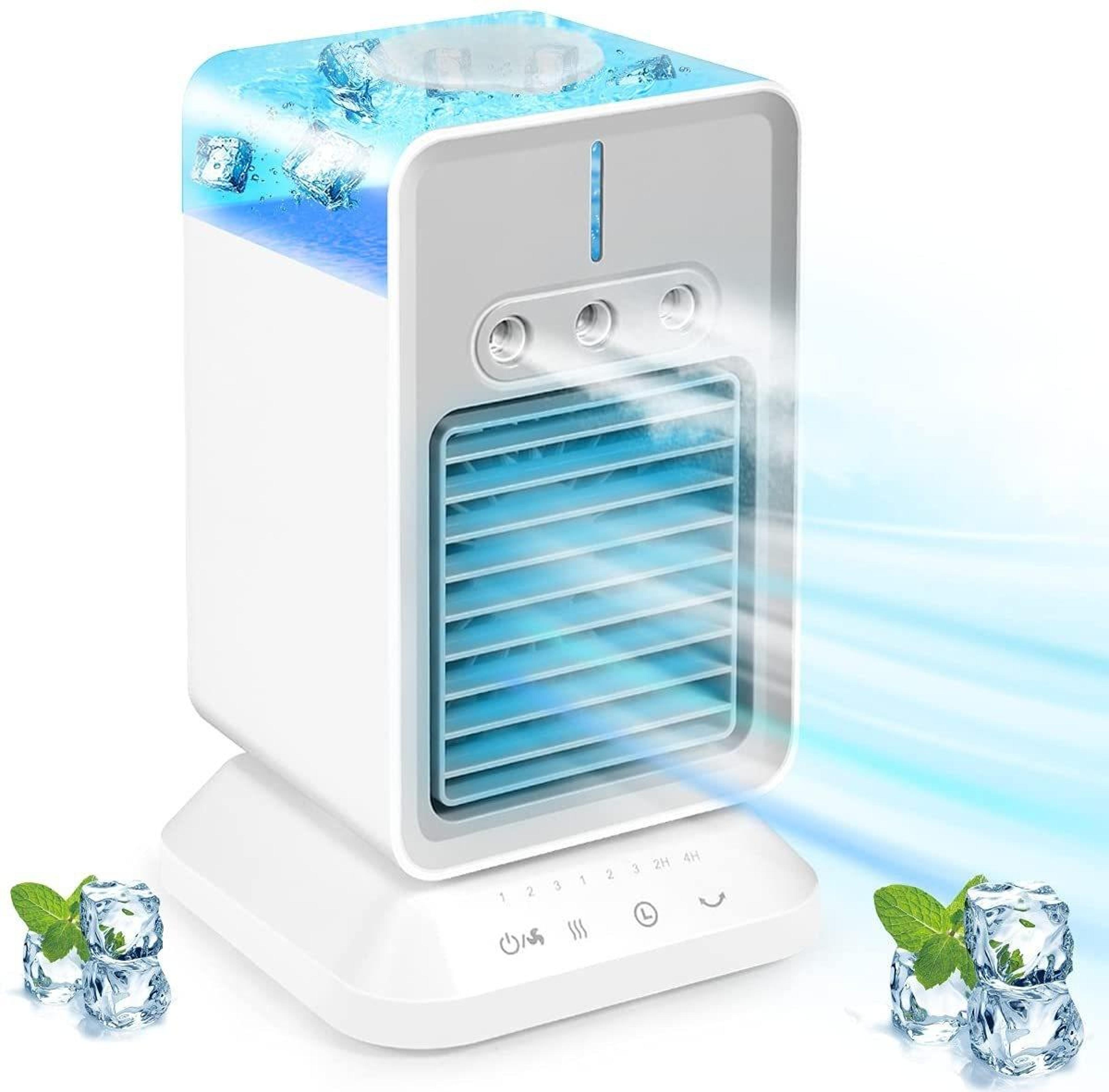 usb mini cooling fan with mist humidifier portable air cooler rechargeable desktop fan