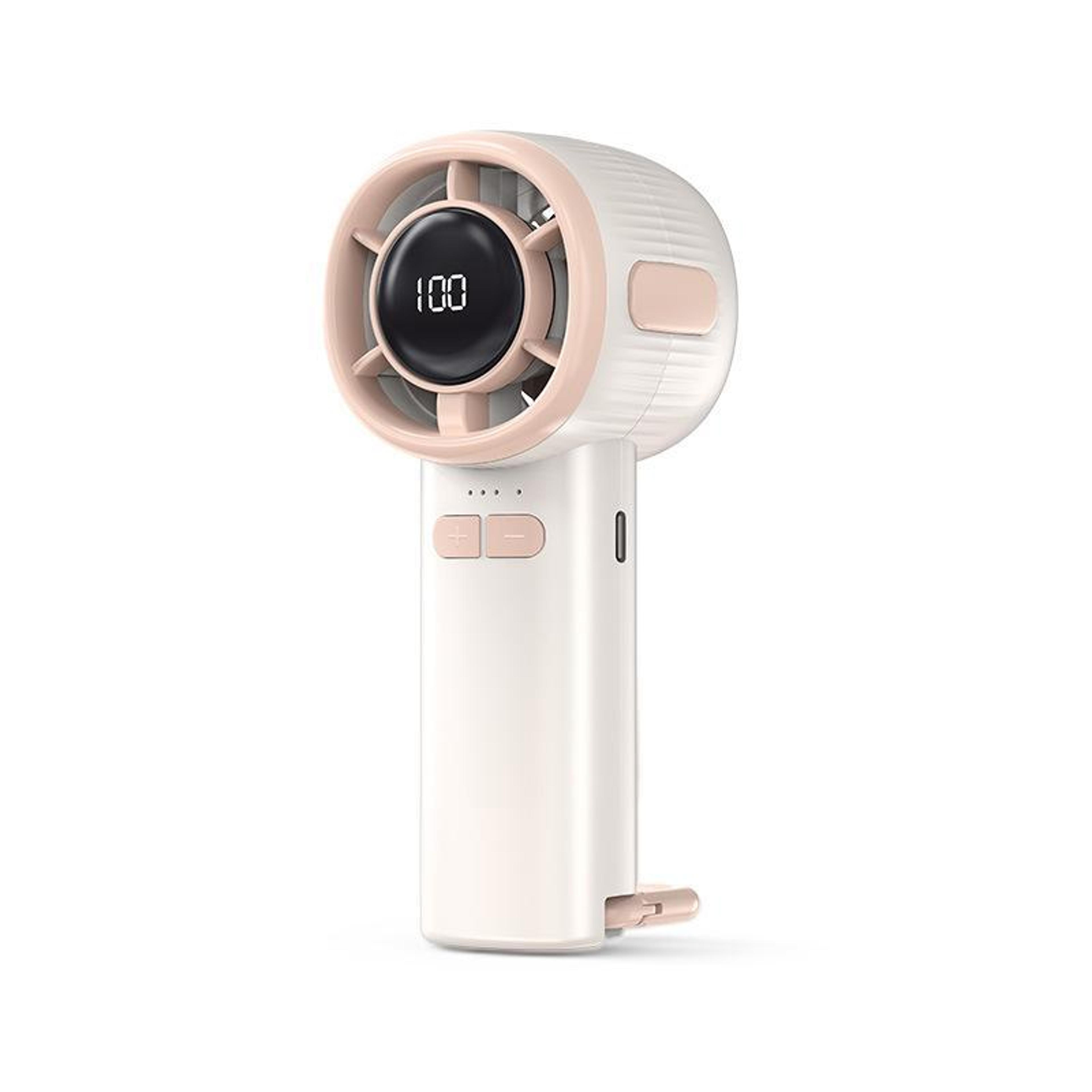 portable handheld fan with digital display usb rechargeable high speed mini fan