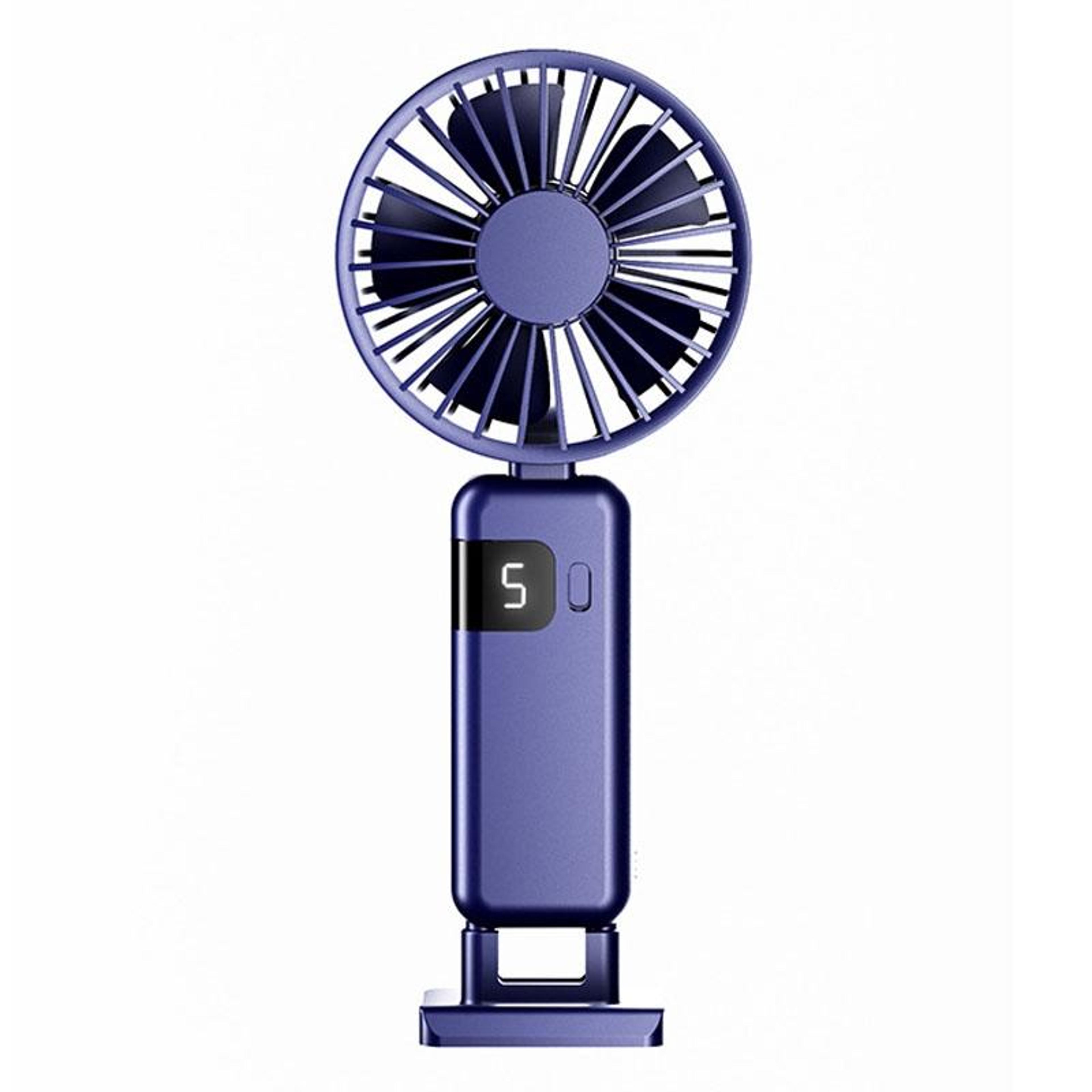 portable neck fan with digital display usb rechargeable foldable handheld fan