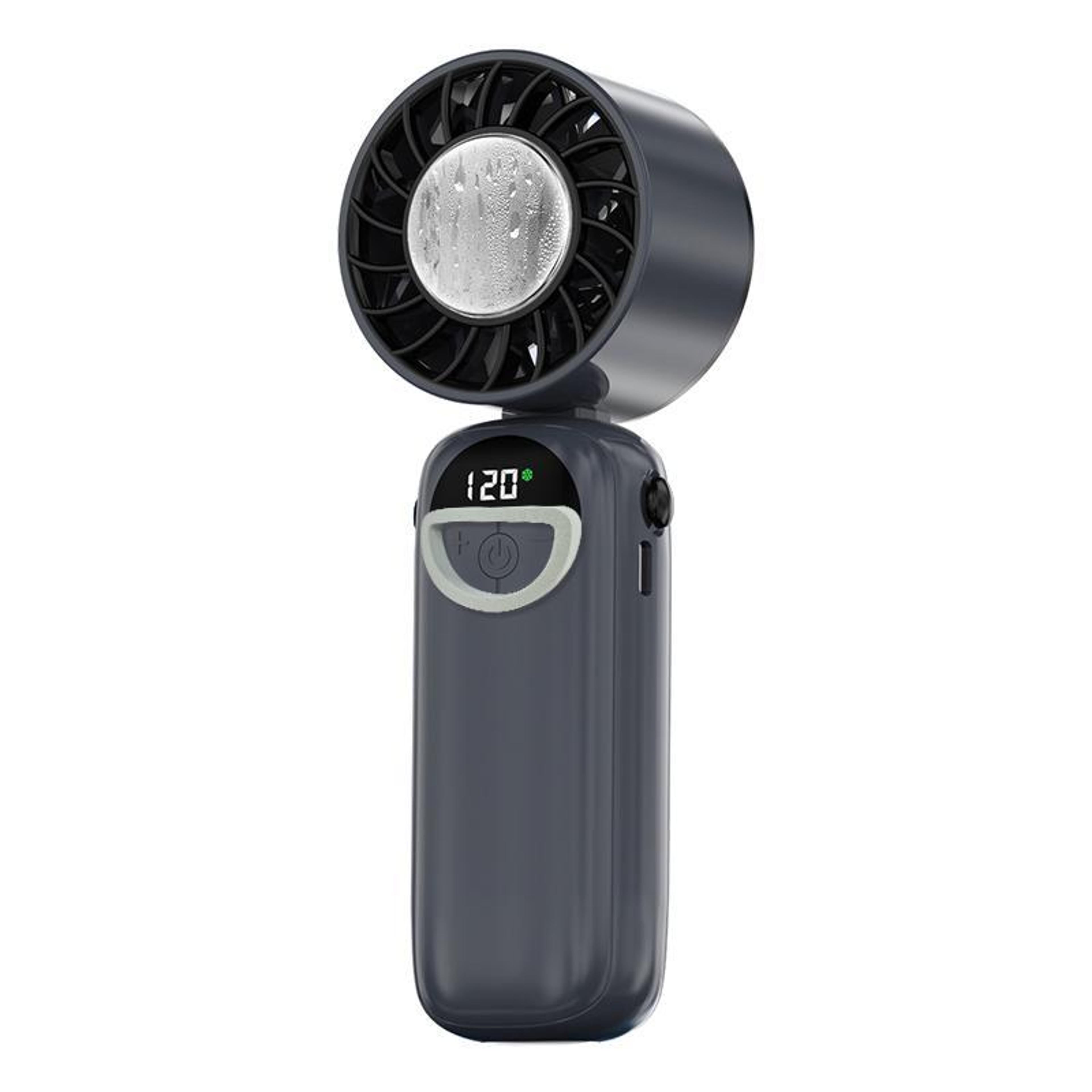 portable neck fan with ice cooling, foldable handheld fan & led display