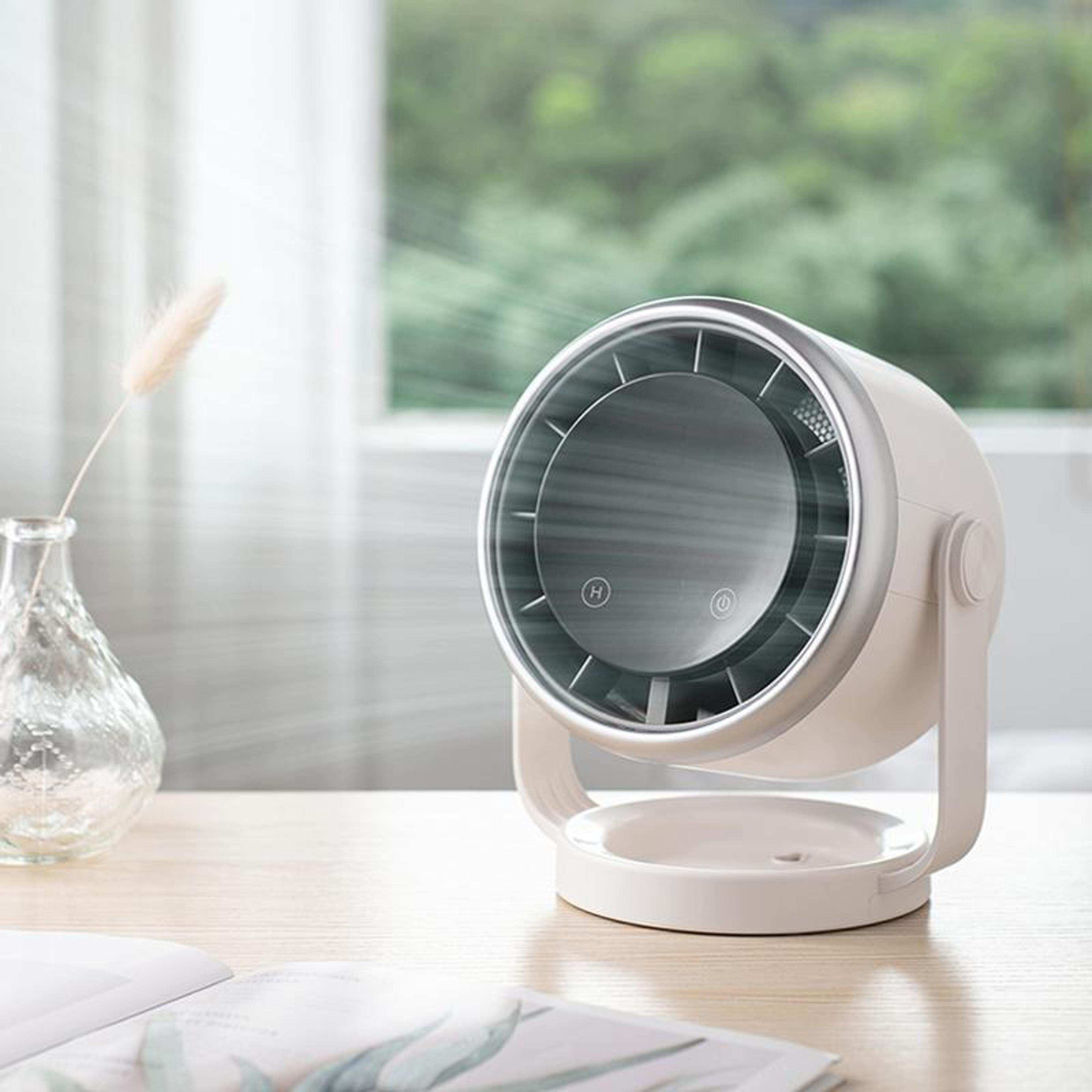 desktop air circulation fan with timer, speed rechargeable desk fan and digital display