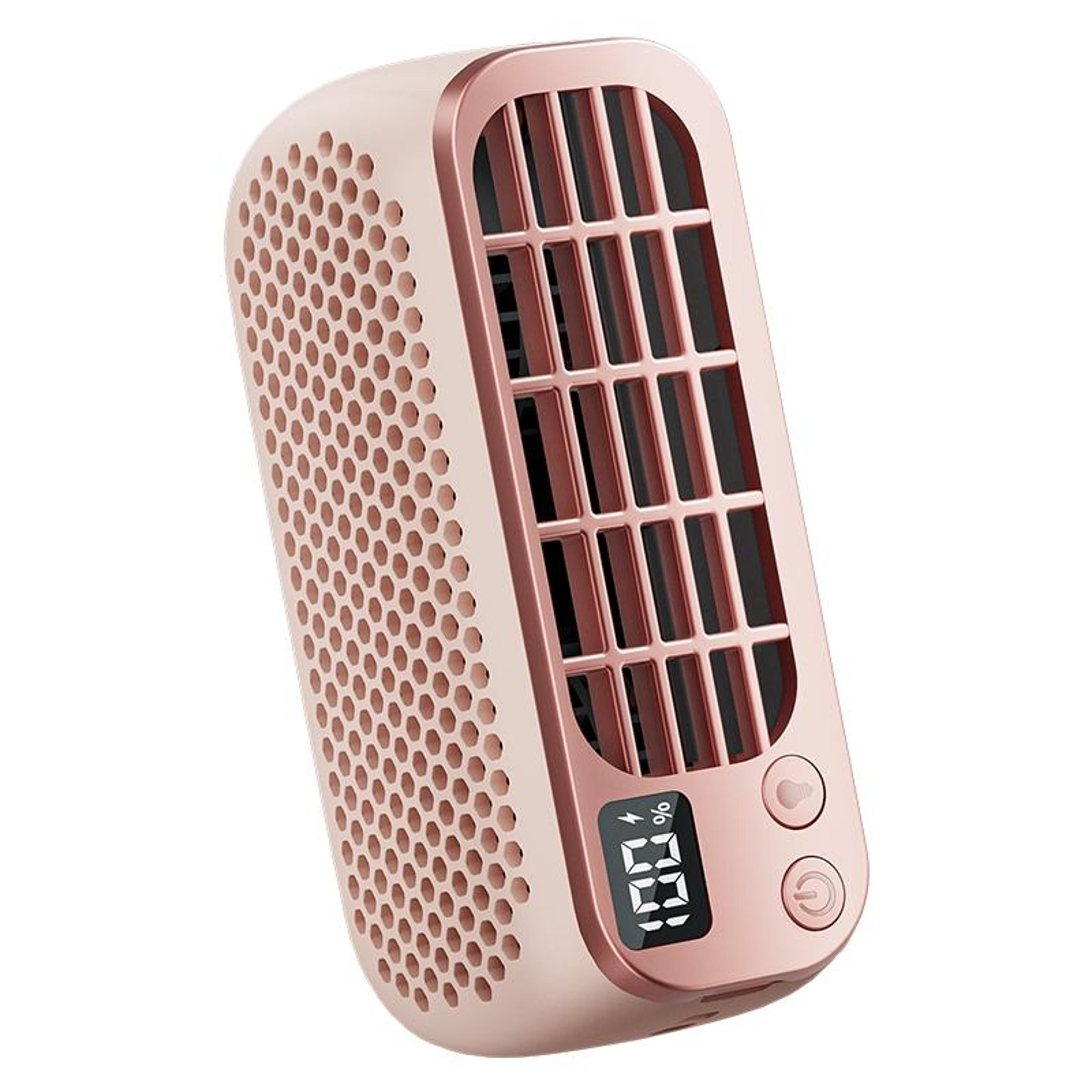 portable bladeless fan with digital display usb rechargeable mini cooling fan and night light