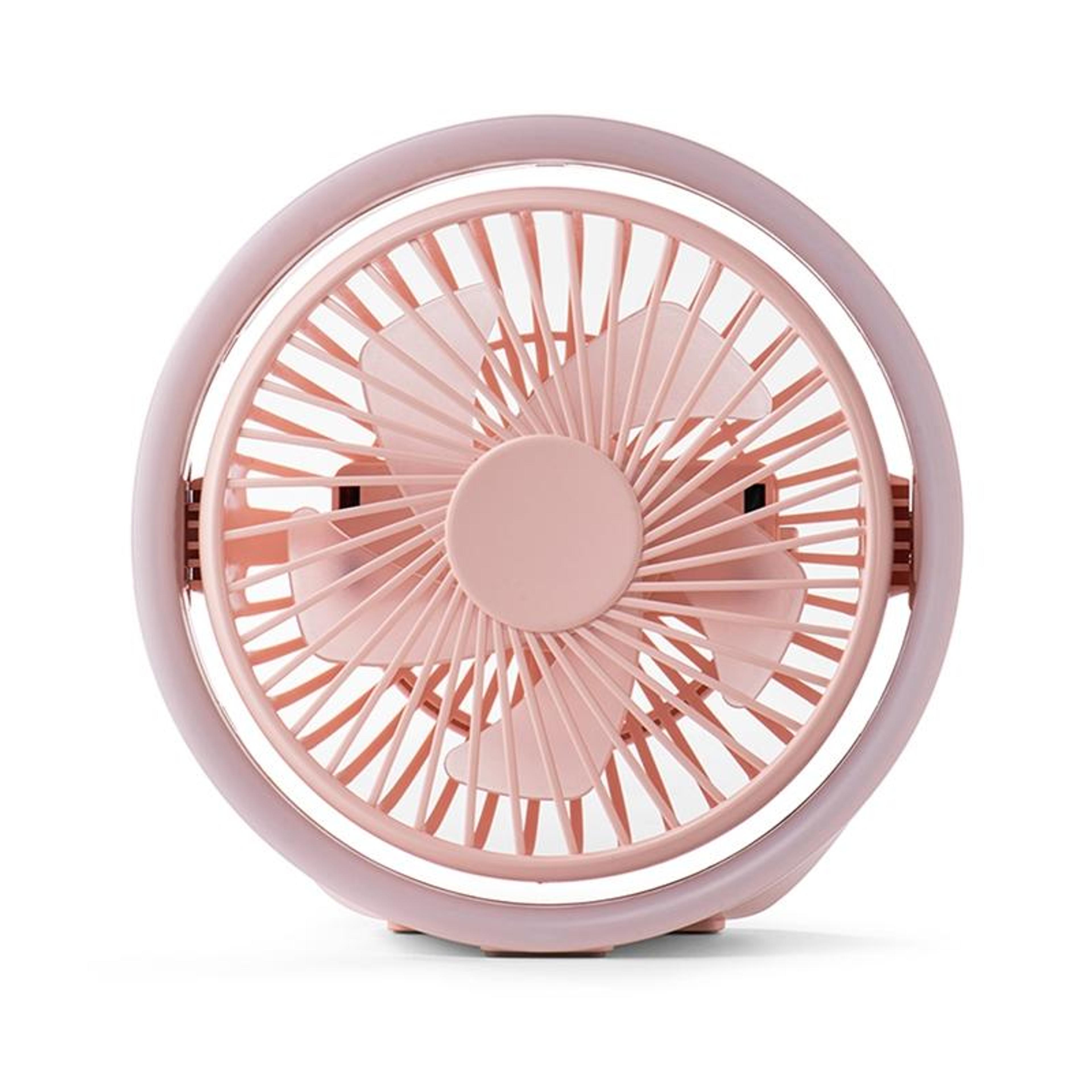 usb desk fan with led ambient light 180 degree rotating rechargeable fan