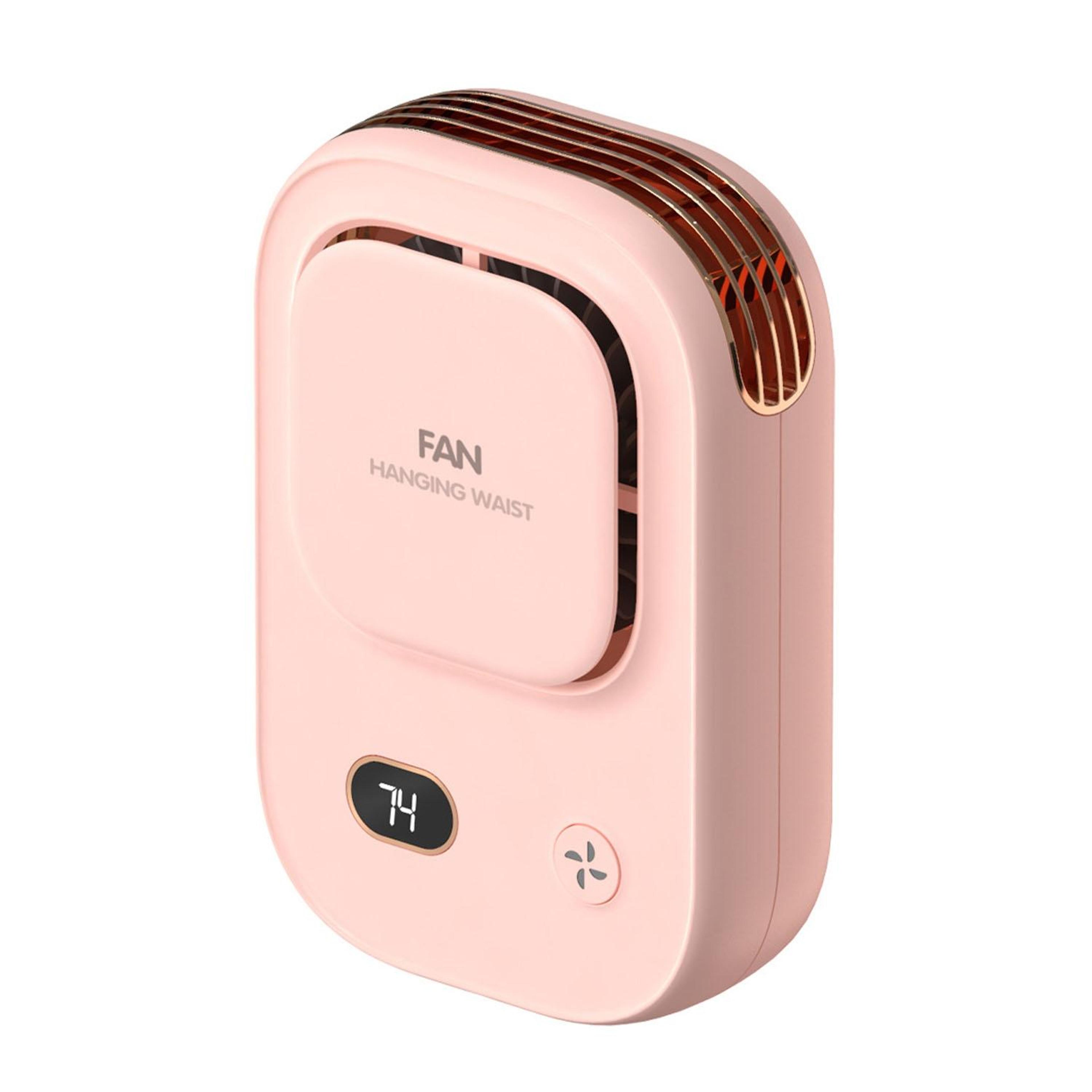 portable neck fan usb rechargeable bladeless wearable waist fan with digital display