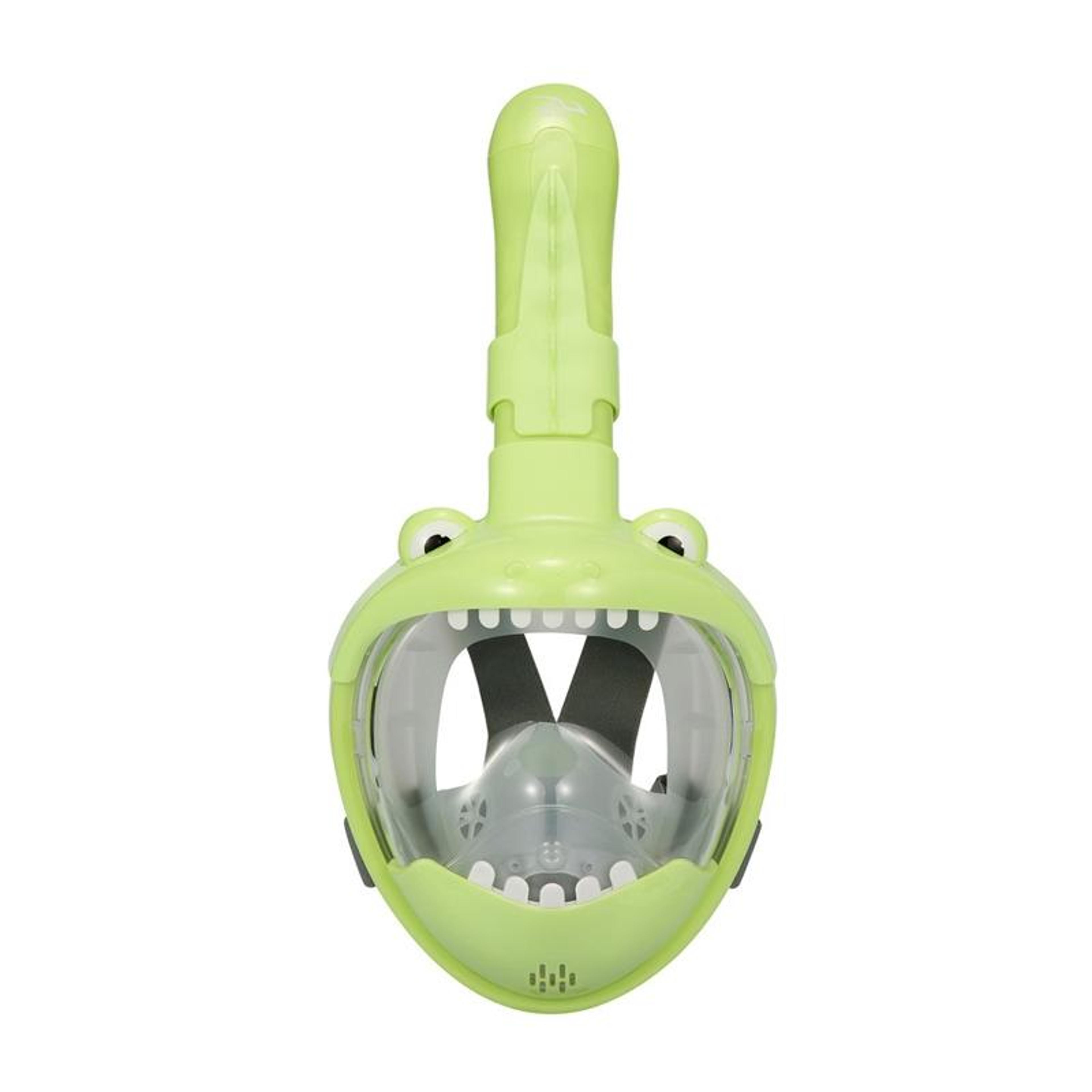 kids full face snorkeling mask anti fog dry top swim diving mask with degree view dinosaur