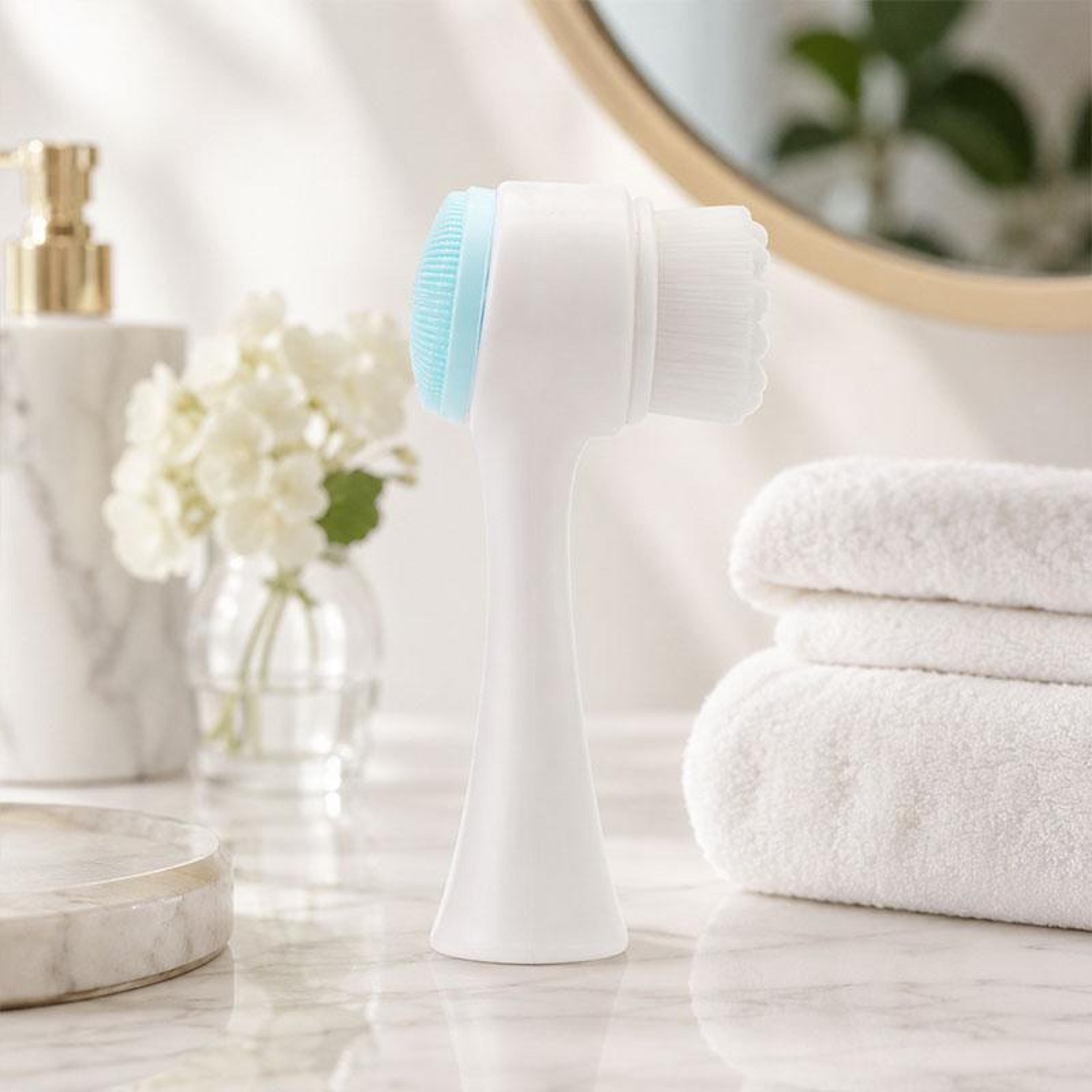 double sided silicone facial cleansing brush soft face scrubber deep pore cleanser massage tool