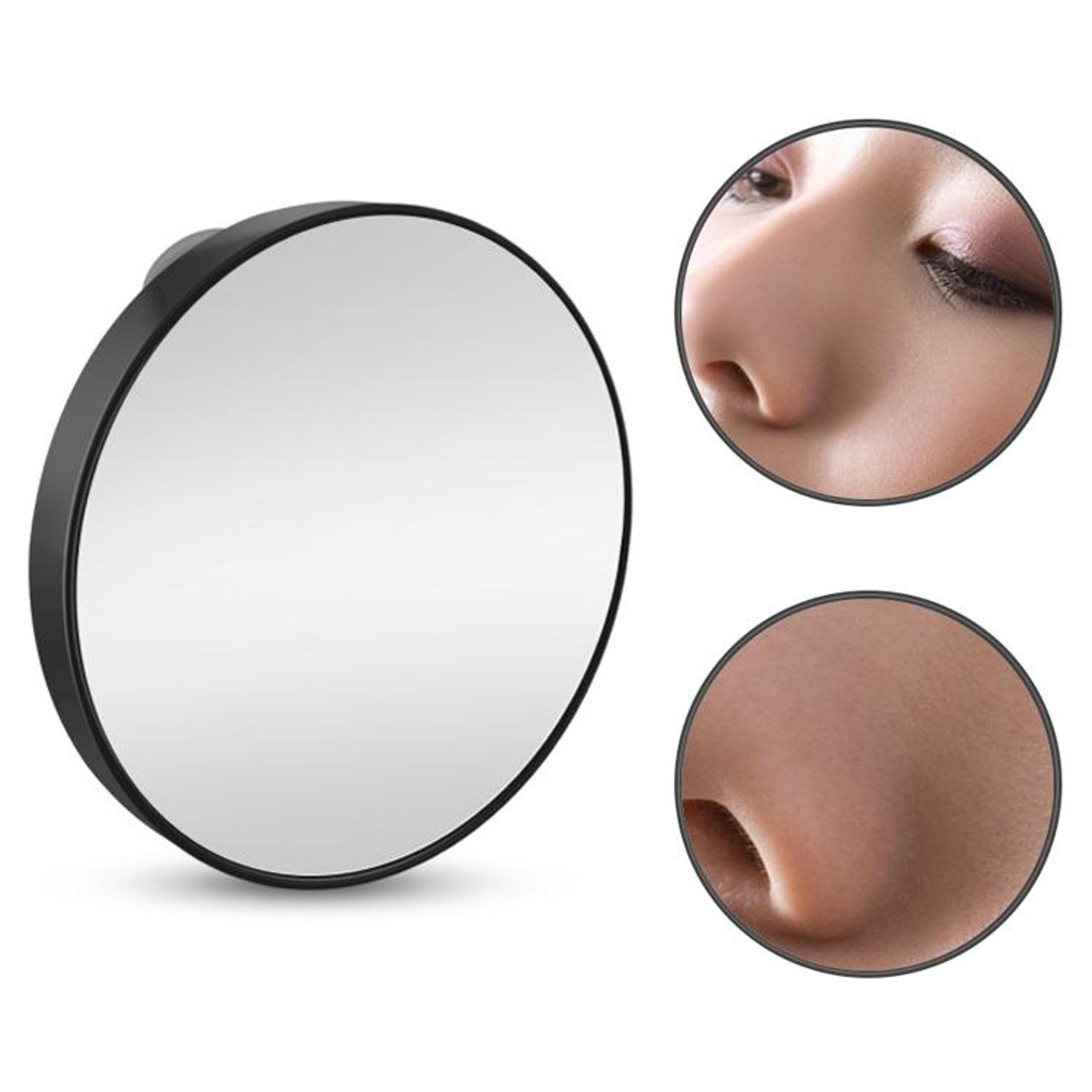 magnifying mirror with suction cup portable travel makeup mirror round vanity mirror black