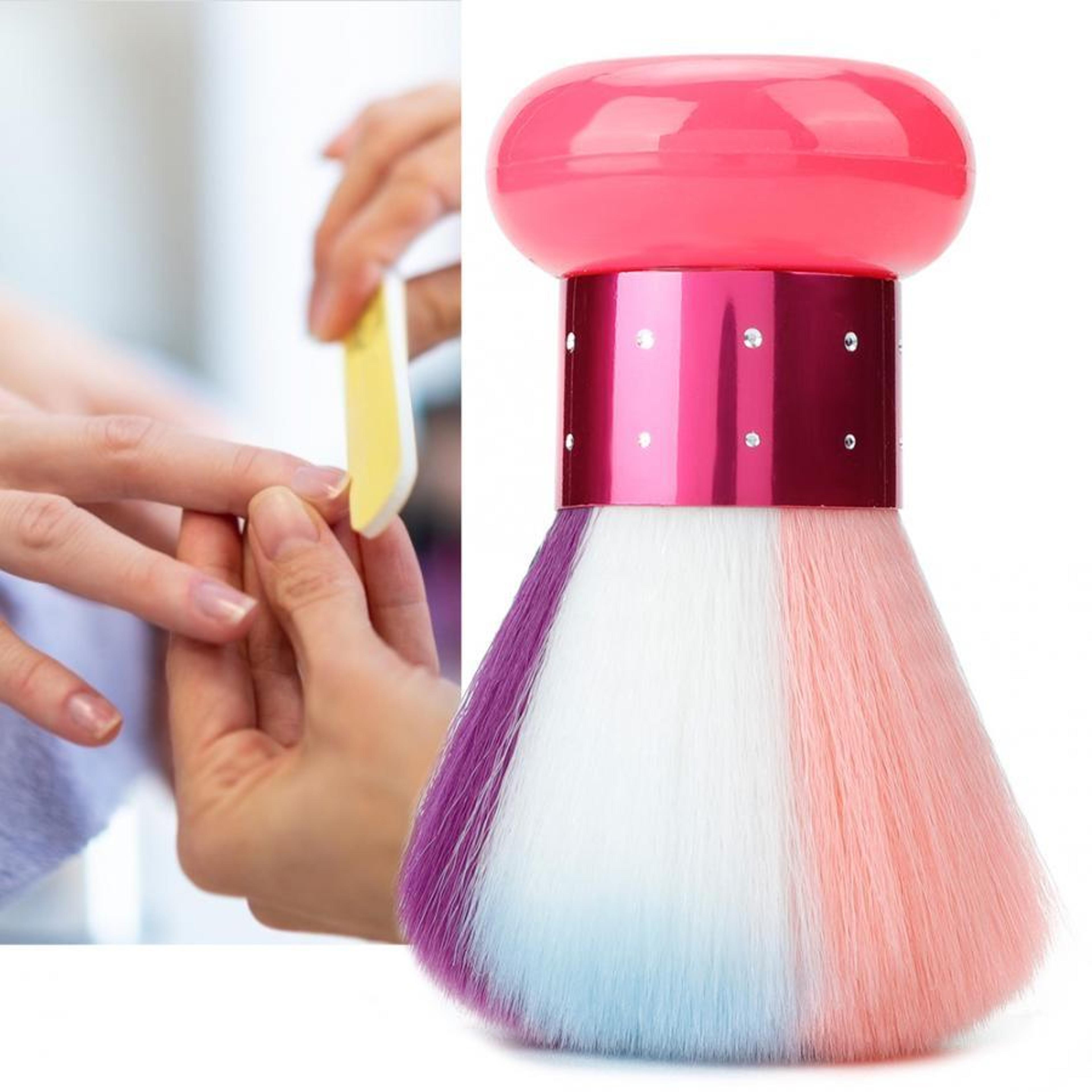 soft mushroom nail dust brush with soft bristles for acrylic gel manicure cleaning
