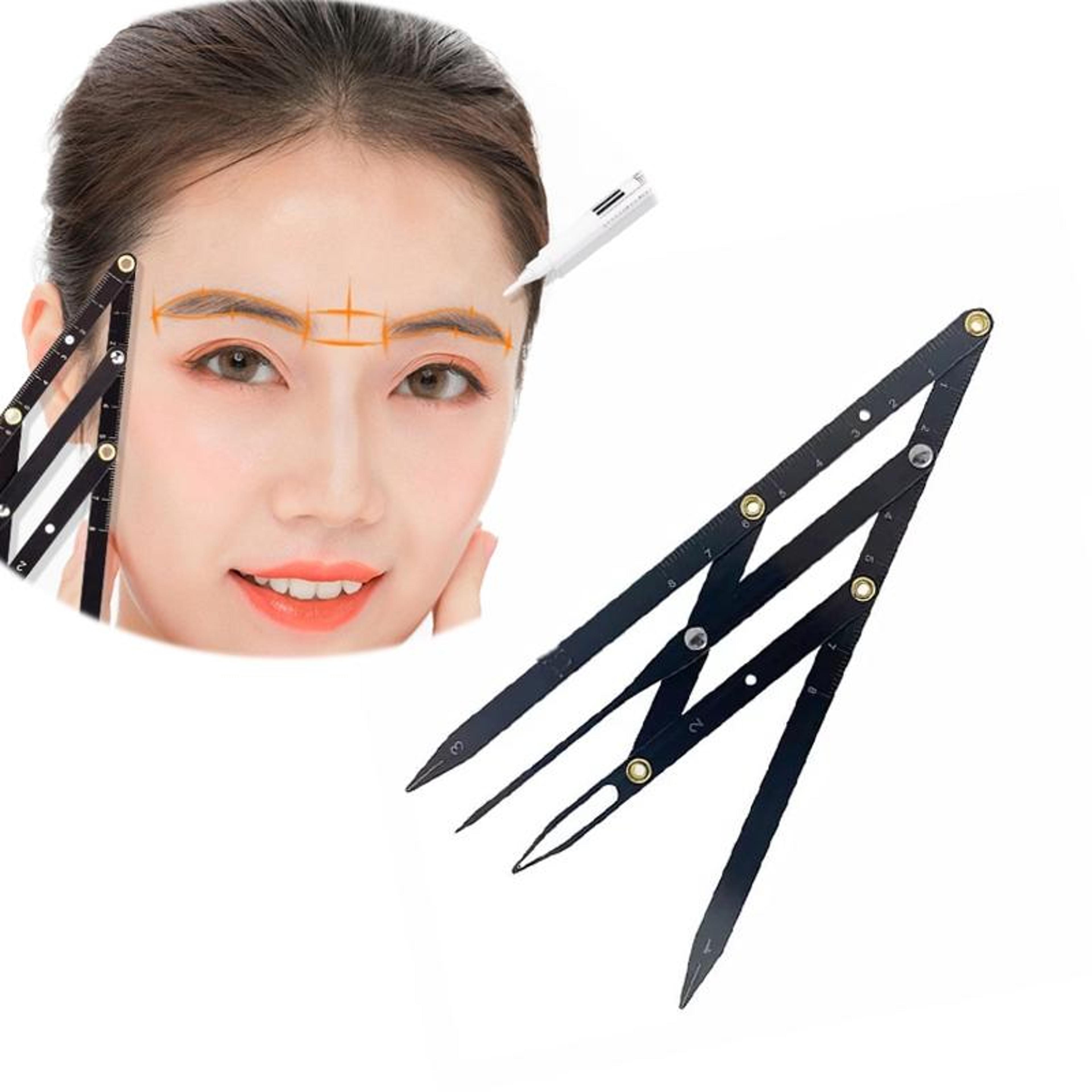professional eyebrow ruler three point brow mapping tool for precise symmetrical shaping