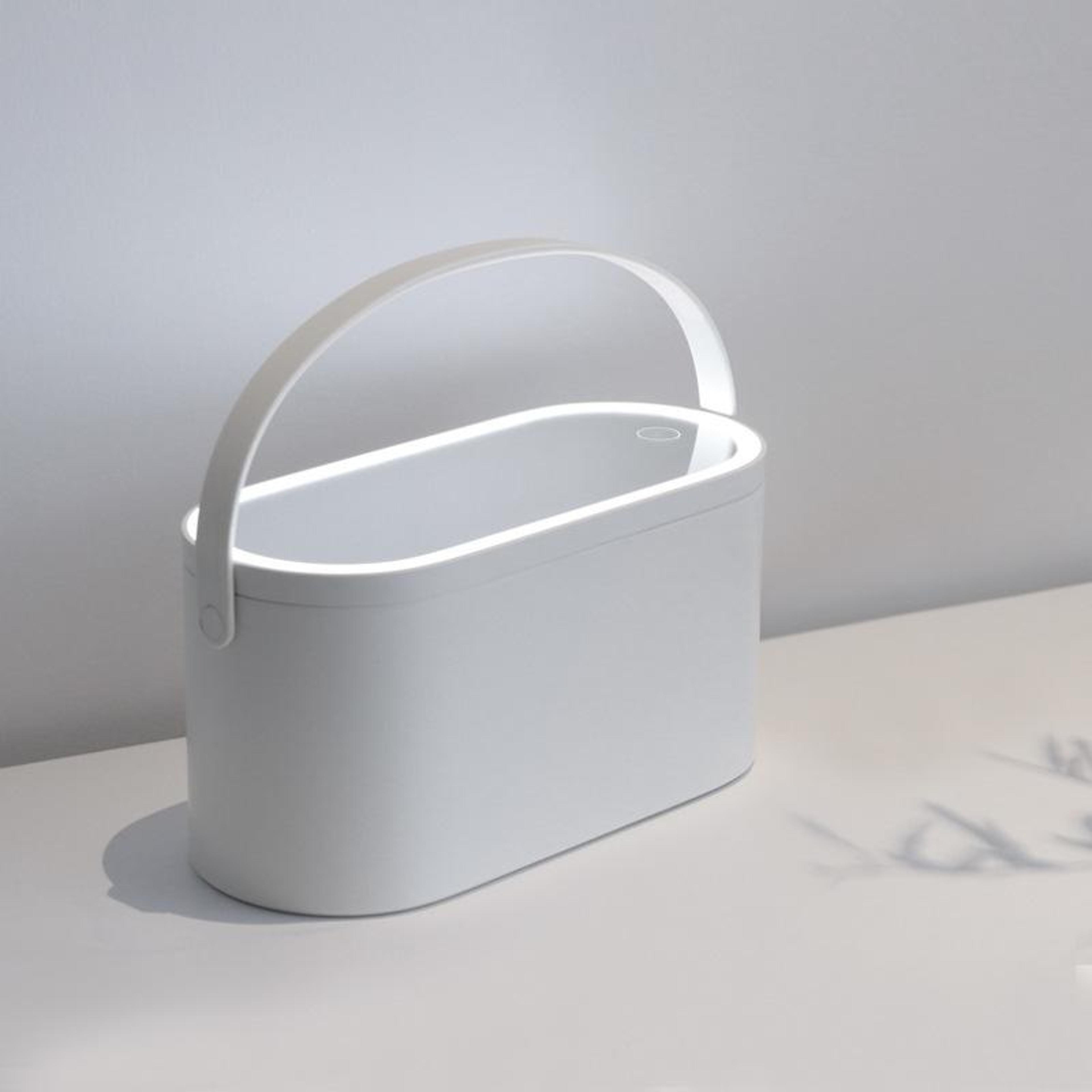 portable cosmetic case with led makeup mirror and table lamp makeup organizer travel vanity case