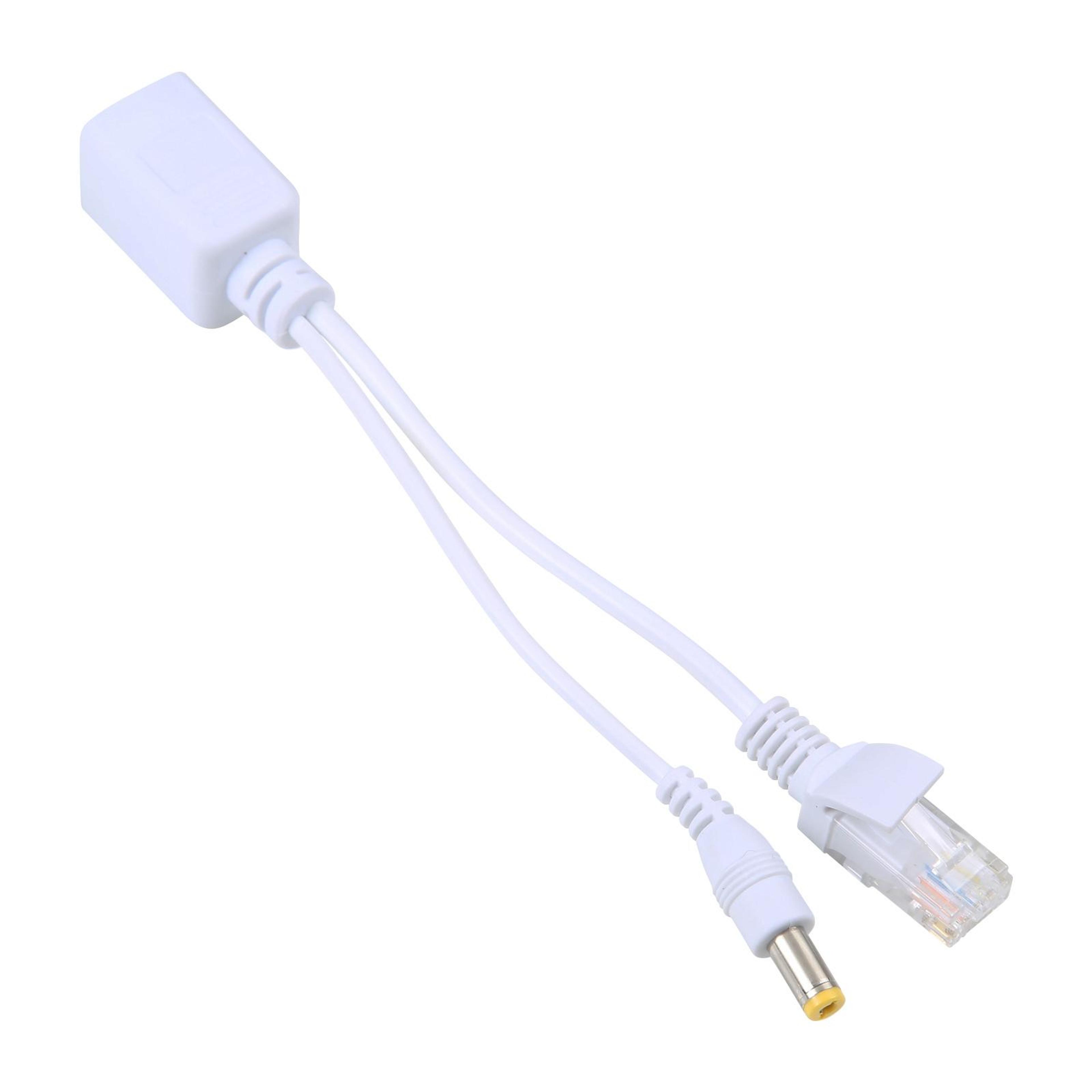 rj45 poe injector splitter cable with dc jack for ip camera router and network devices