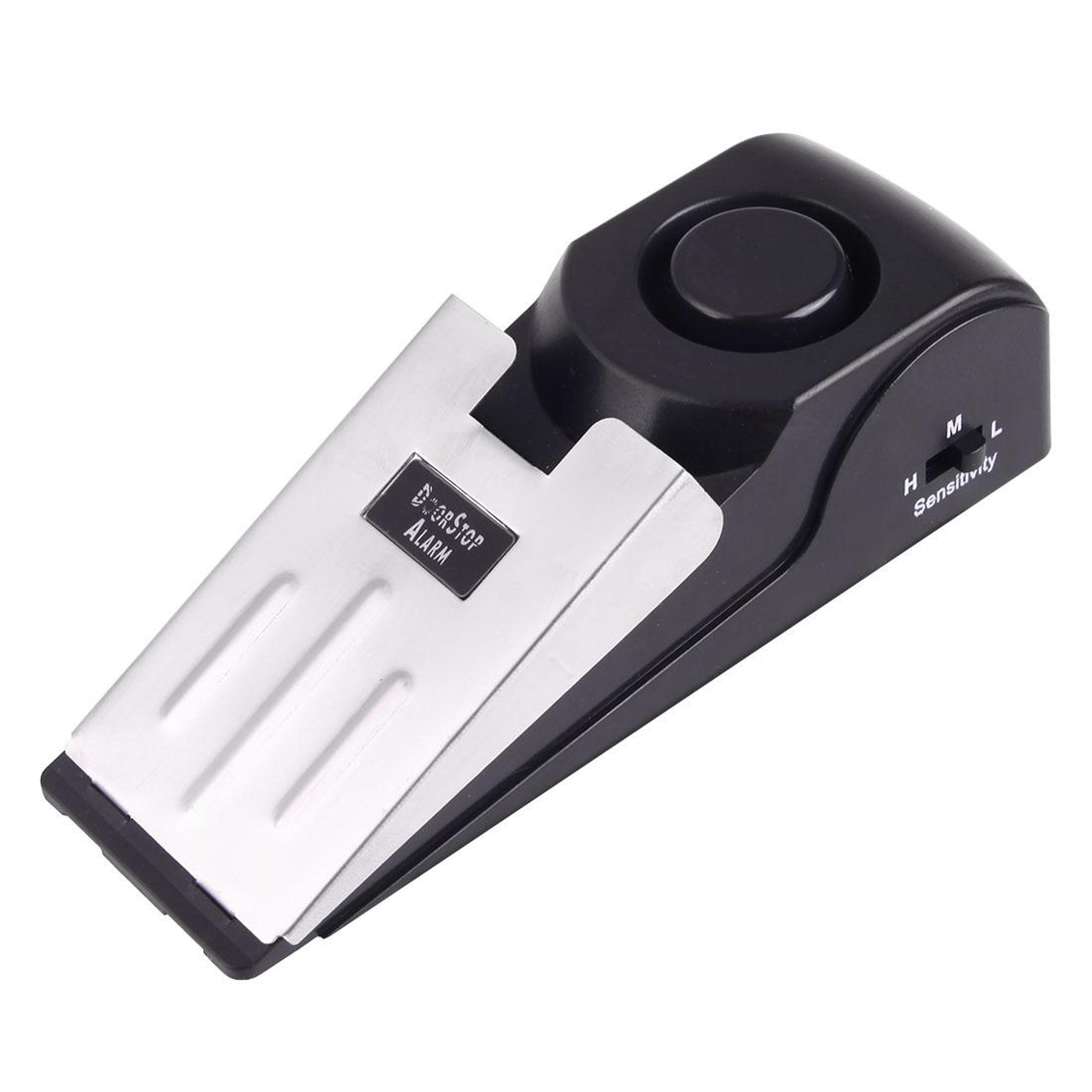 door stop alarm portable home security alarm wedge door stopper for travel and home