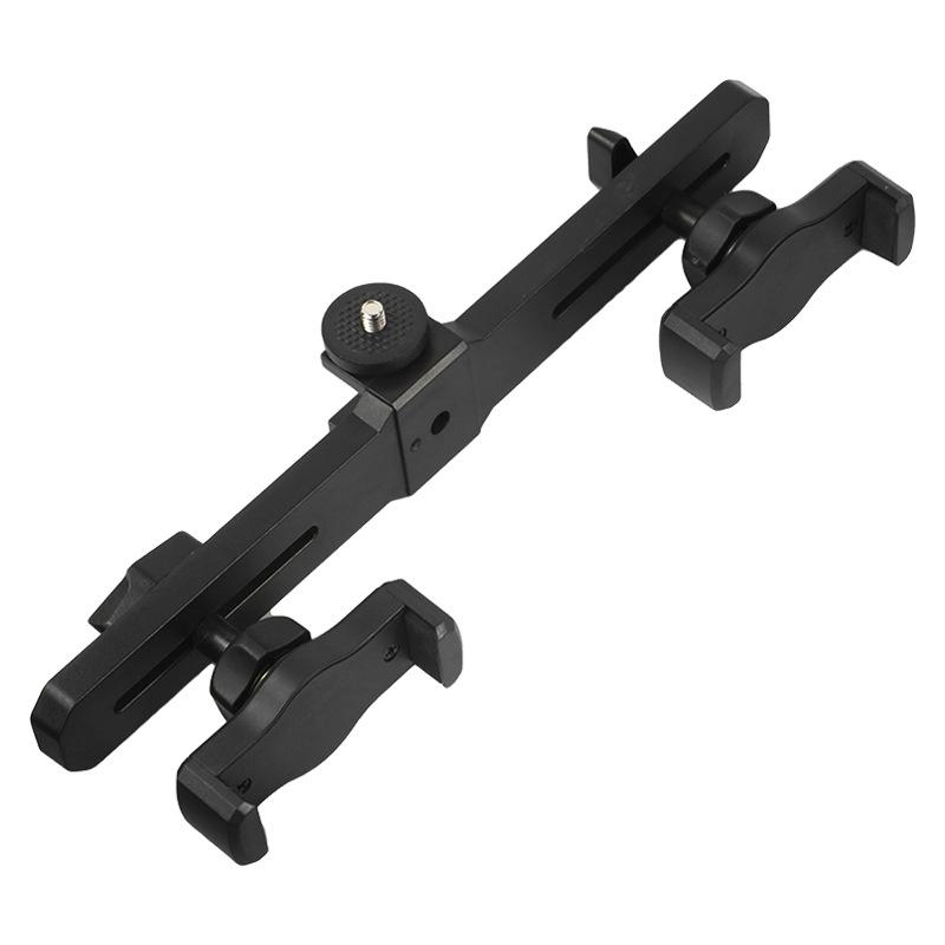 universal dual phone mount rotating live streaming phone holder with adjustable camera bracket
