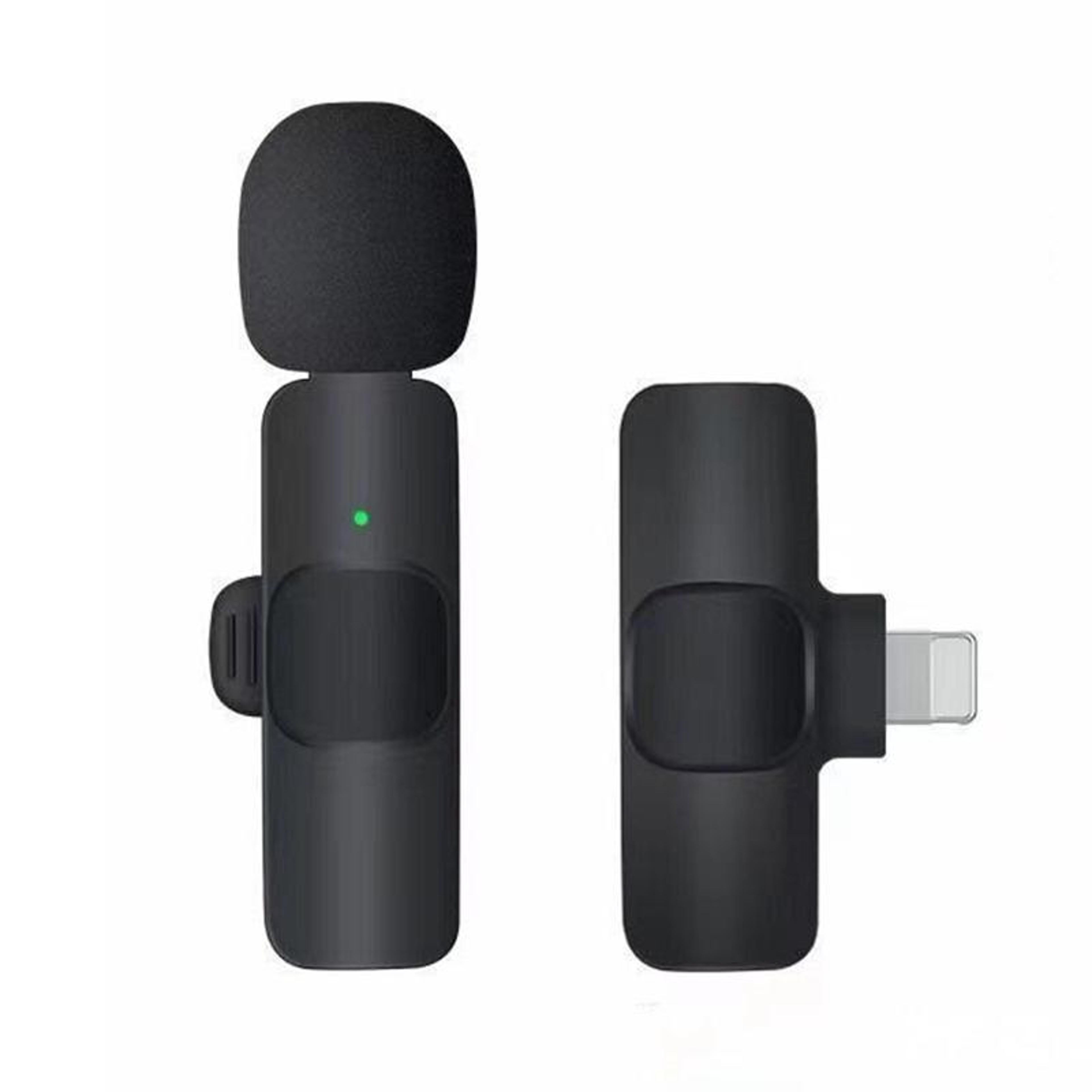 wireless lavalier microphone with noise cancelling pin receiver for iphone video recording