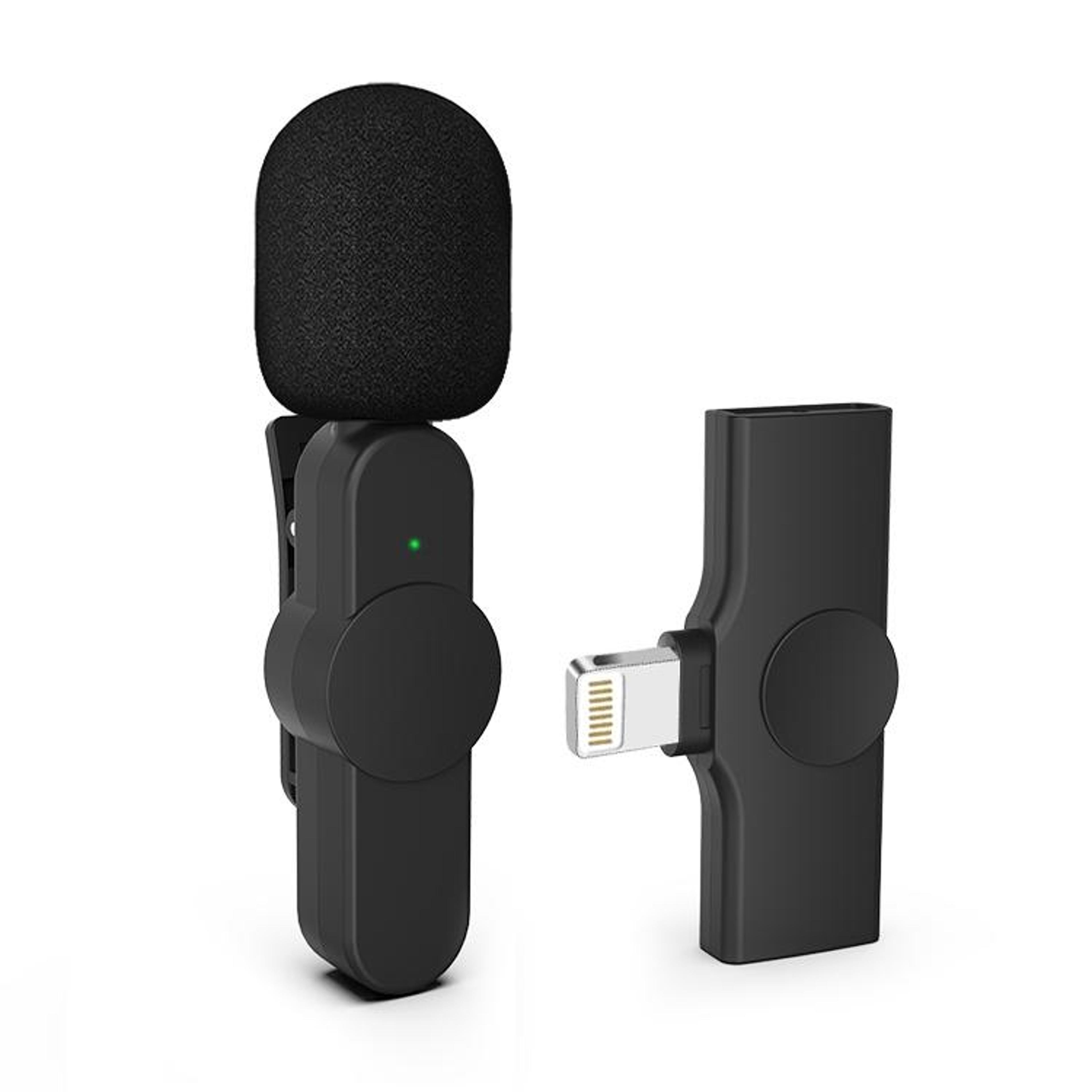 wireless lavalier microphone lightning clip on microphone for iphone with noise reduction