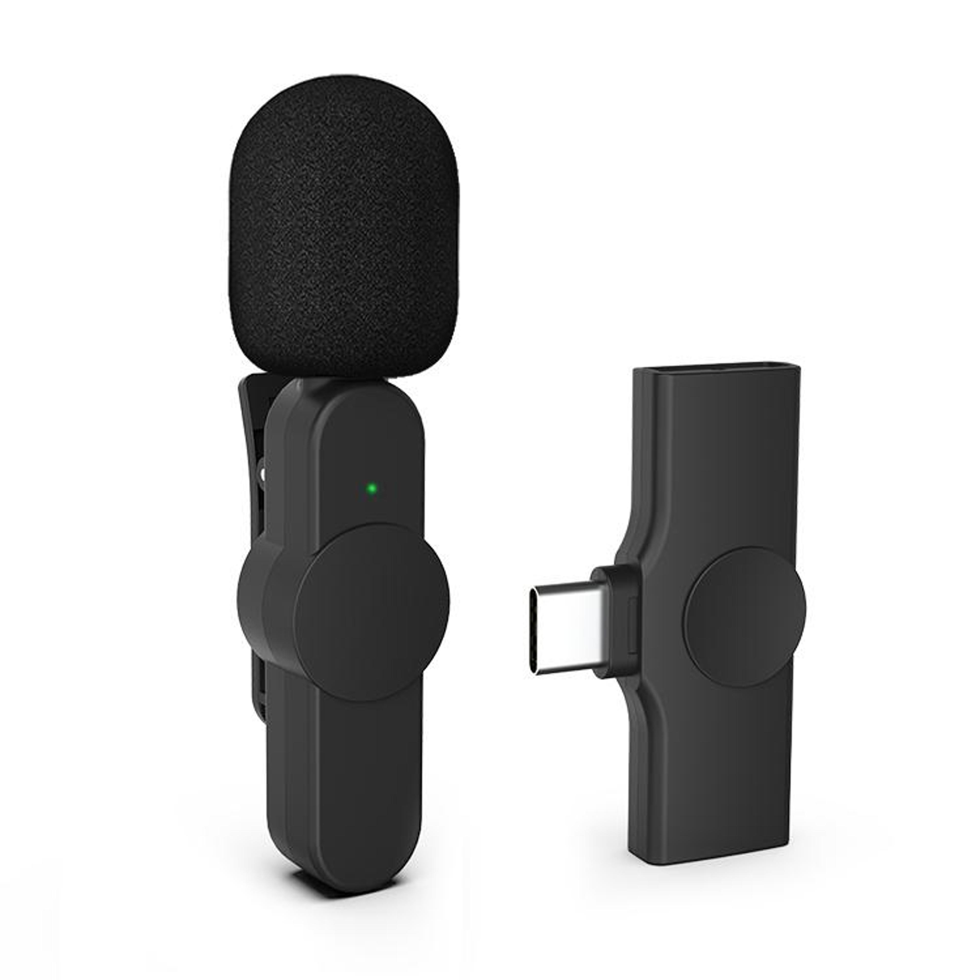 wireless lavalier microphone usb c clip on recording microphone for android phones