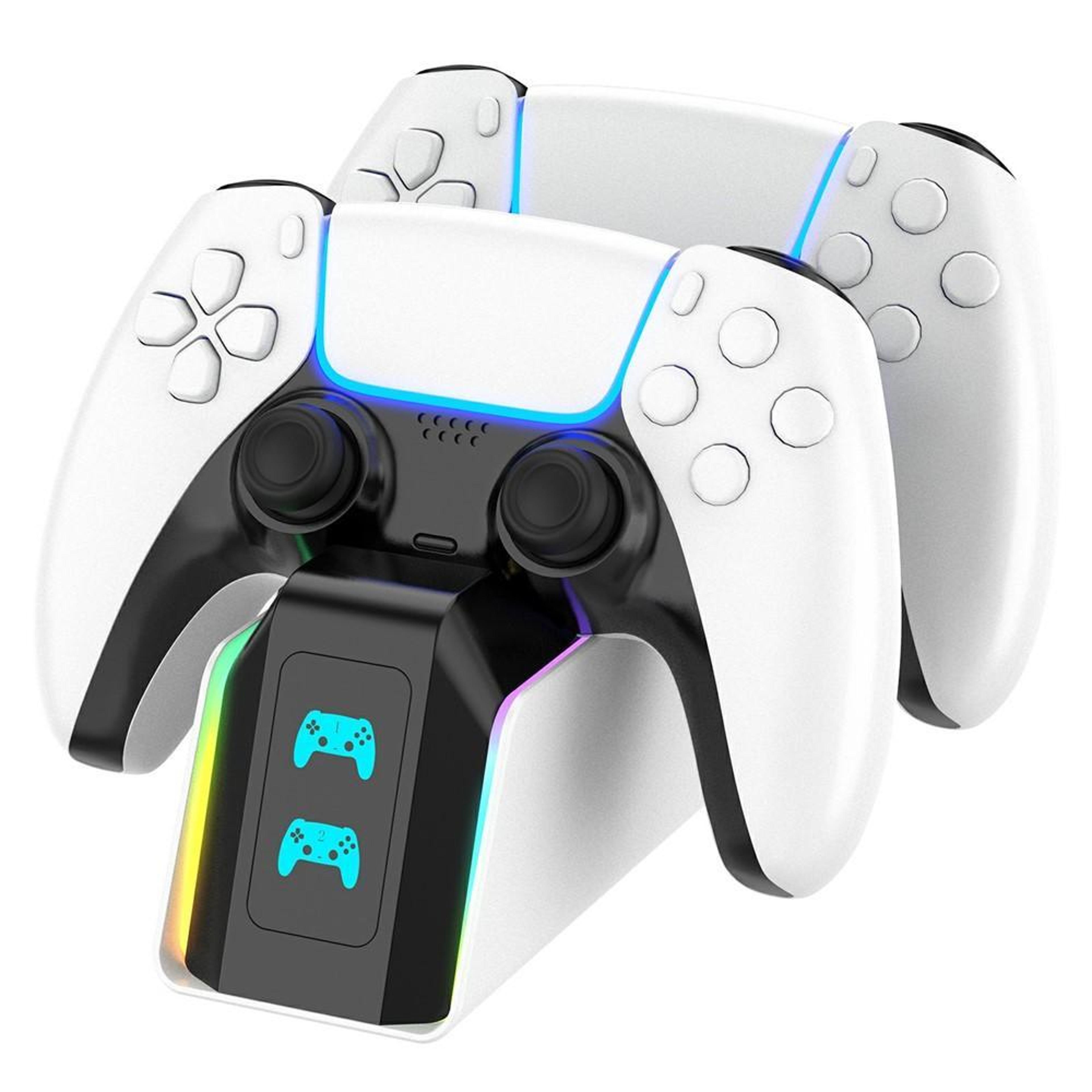 ps5 controller charging station with 9 rgb light modes fast charger dock for ps5 ps5 slim ps5 pro and ps5 edge