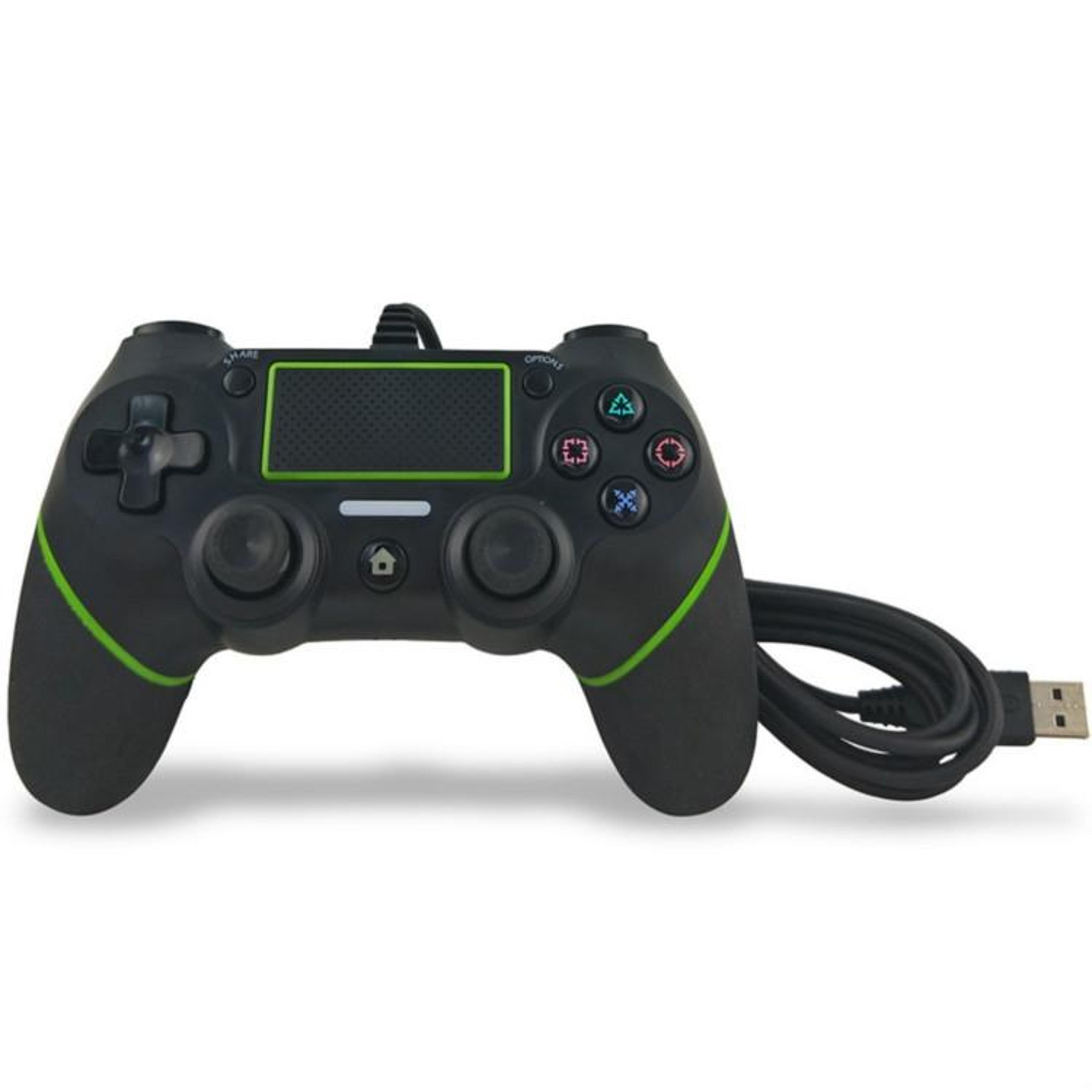 for ps4 wired game controller with cable black green