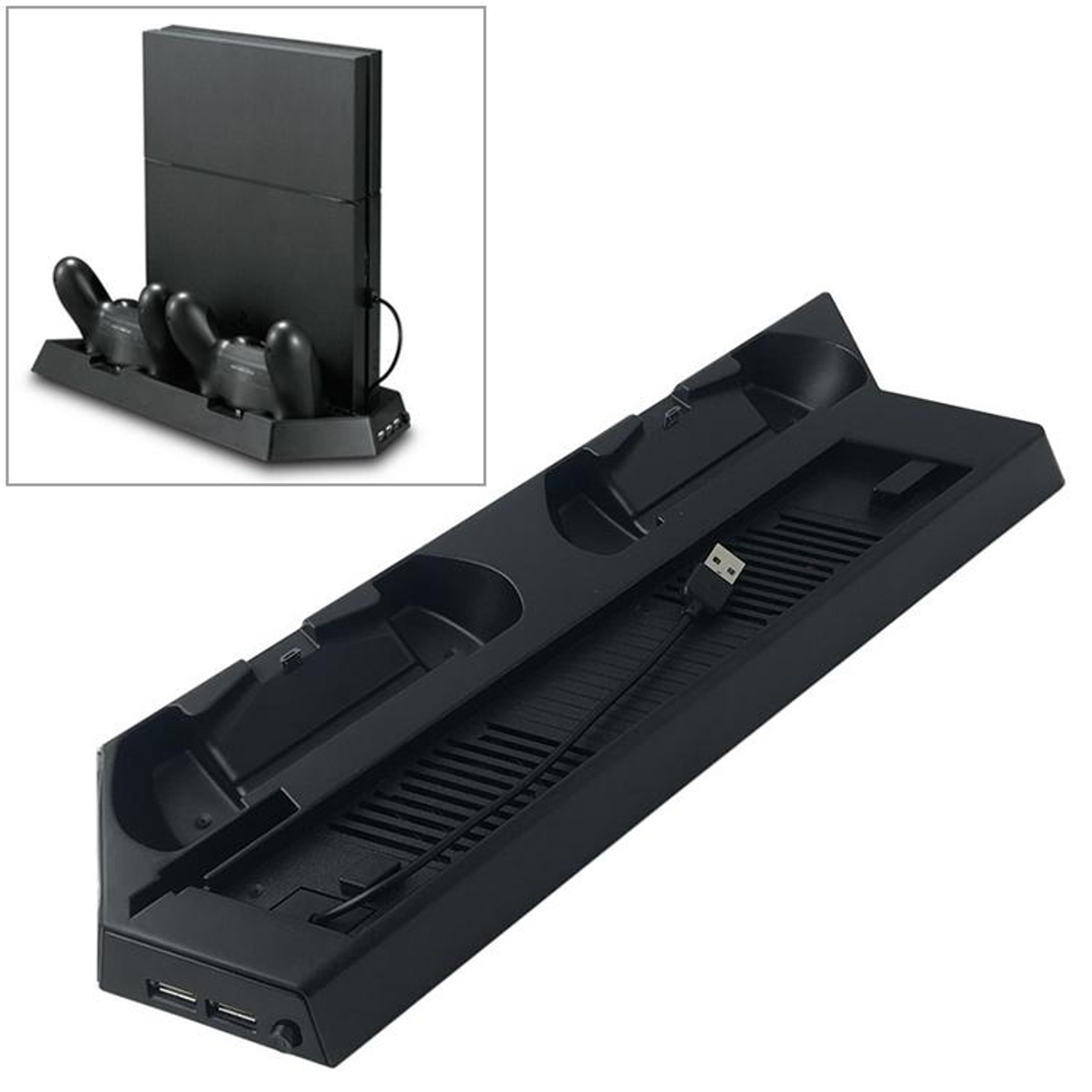 ps4 slim cooling stand with dual fan controller charging dock and usb hub