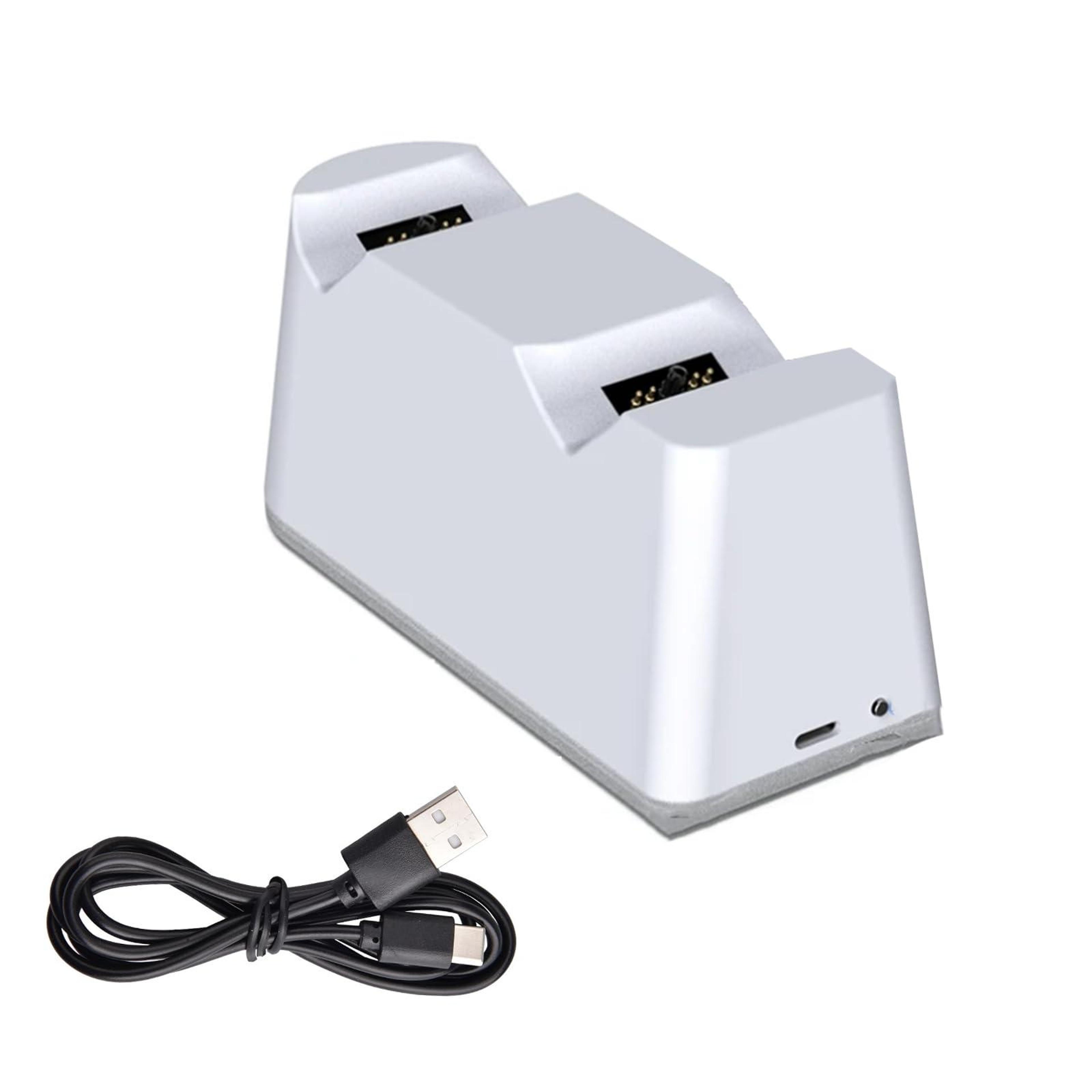 ps5 dual controller charging dock fast charging station with led rgb light and type c input