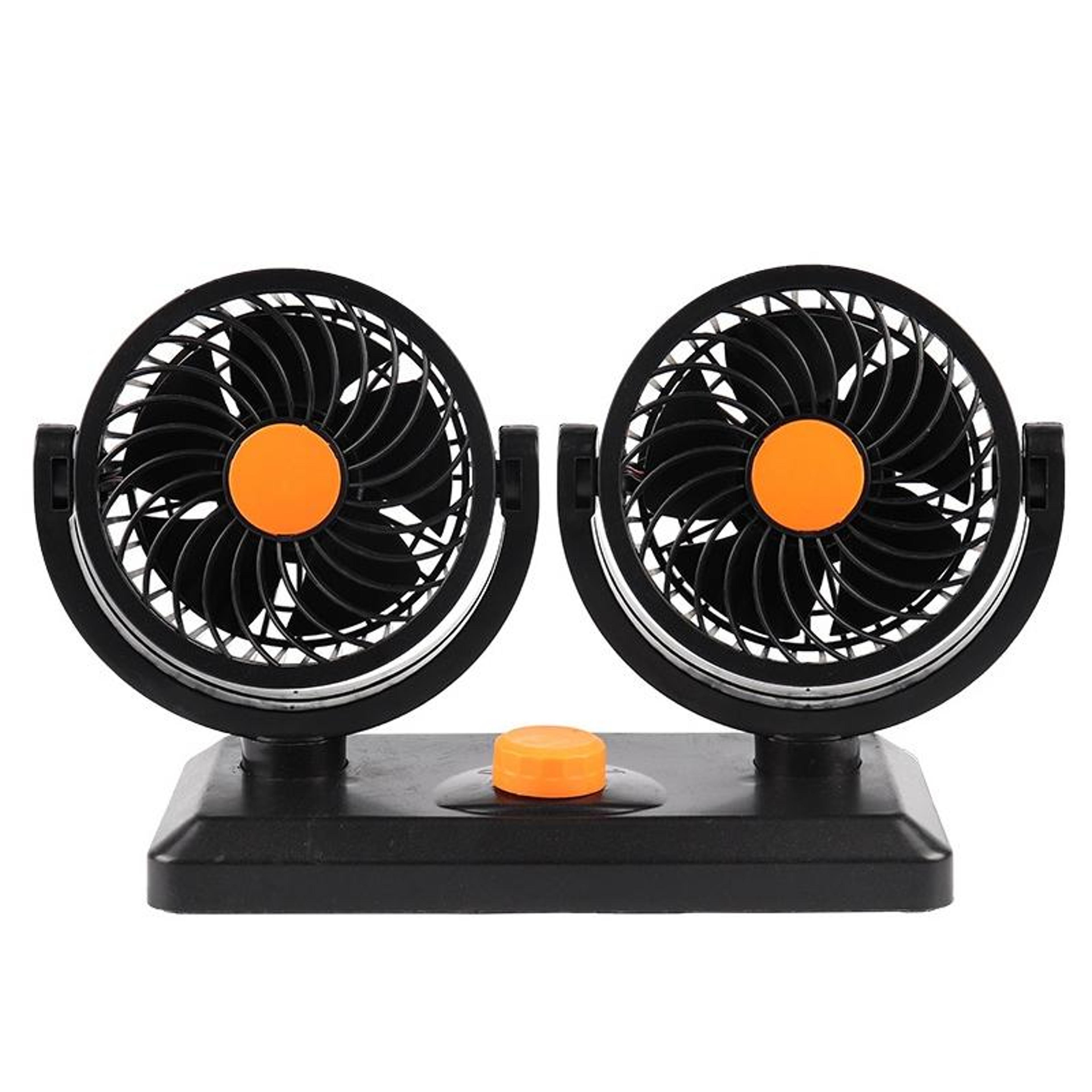 portable car cooling fan dual head adjustable 24v car cigarette lighter cooling fan